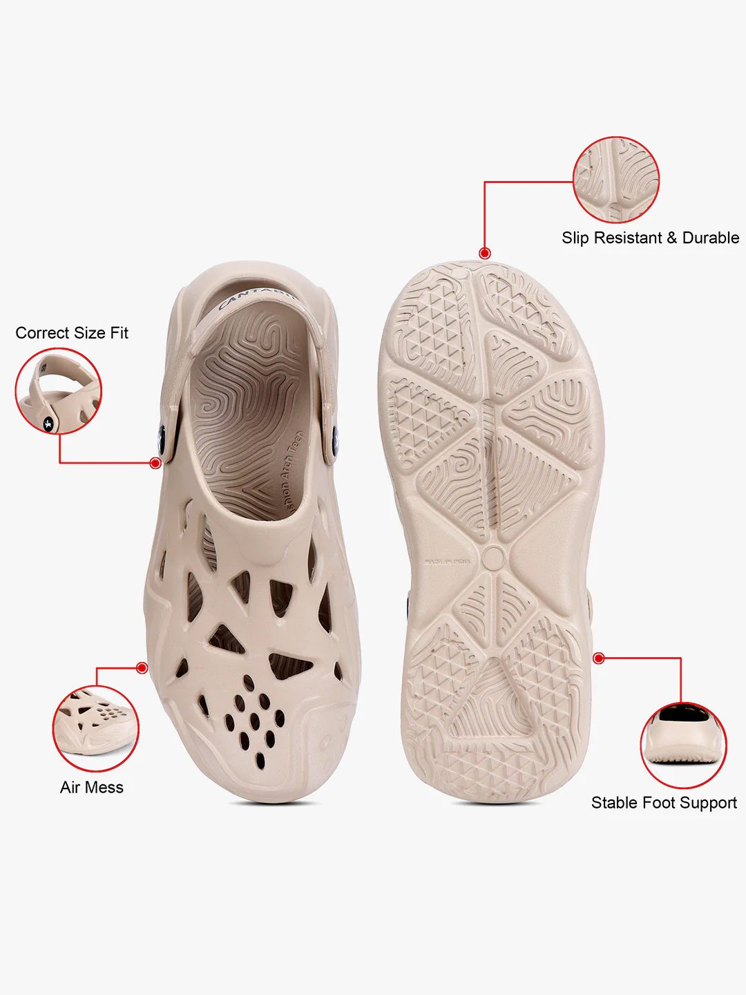Casual Clogs for Men | Lightweight & Comfortable with Cushioned Insole EVA Upper EVA Sole Slip on Closure - Image 7