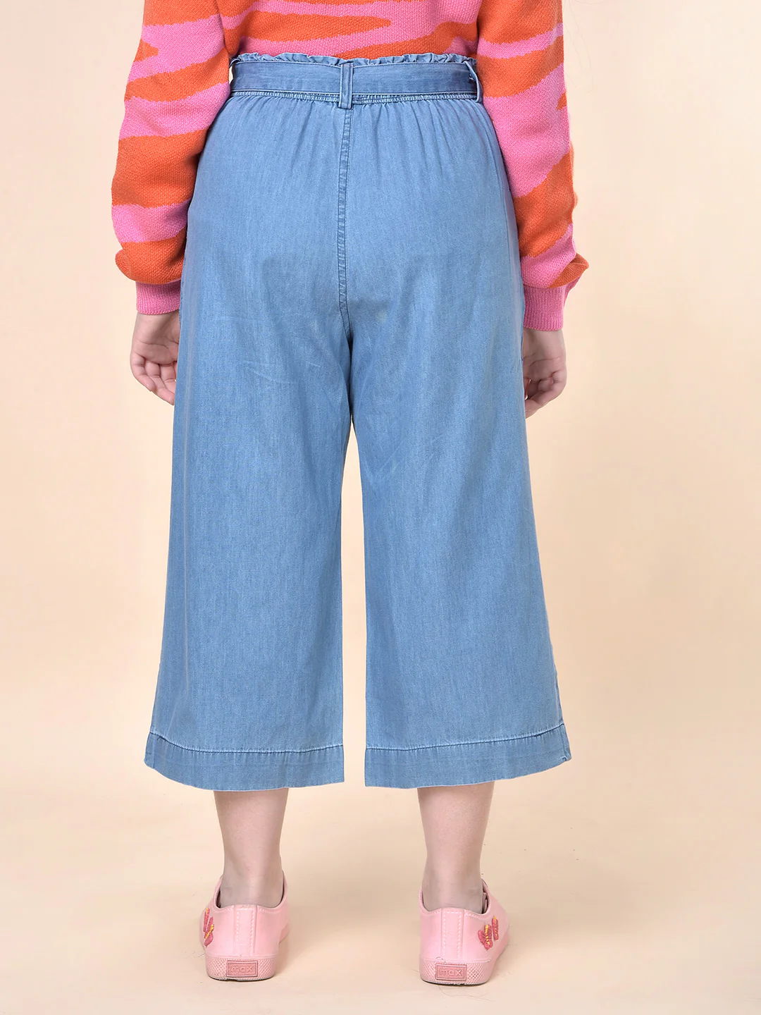Casual Culottes for Girls | Breathable & Soft with Color Fastness Regular Fit Cotton Fabric Full Elasticated Closure Solid Pattern - Image 7