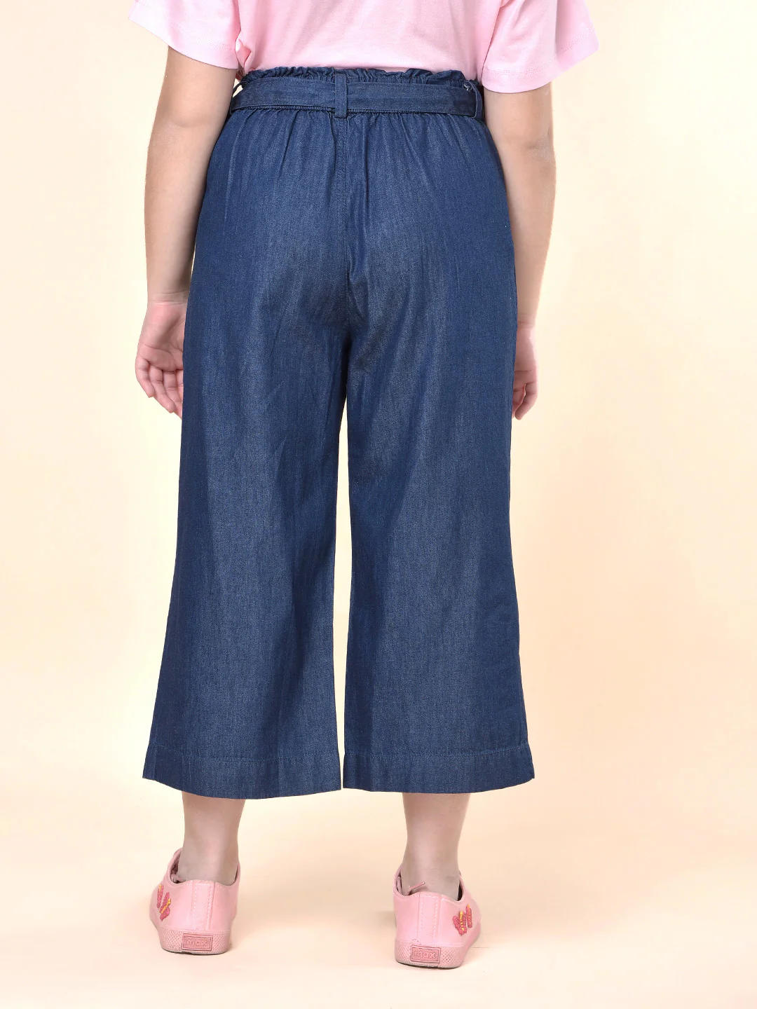 Casual Culottes for Girls | Breathable & Soft with Color Fastness Regular Fit Cotton Fabric Full Elasticated Closure Solid Pattern - Image 3
