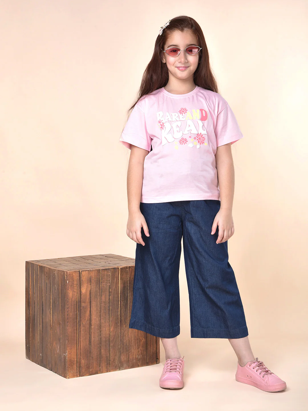Casual Culottes for Girls | Breathable & Soft with Color Fastness Regular Fit Cotton Fabric Full Elasticated Closure Solid Pattern - Image 8
