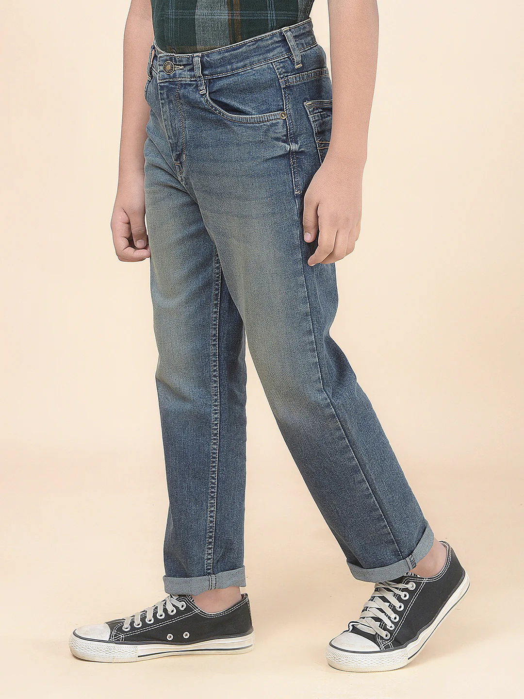 Casual Denim for Boys l Breathable & Soft with Color Fastness Regular Fit Poly Cotton Fabric Button Closure Solid Pattern - Image 5