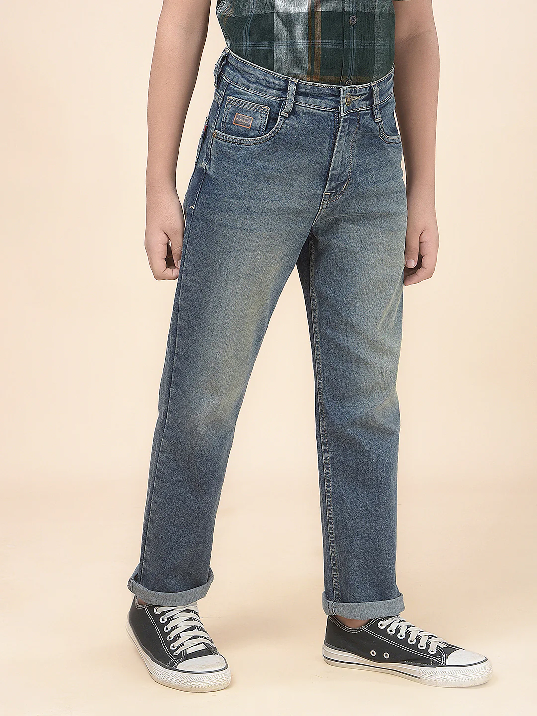 Casual Denim for Boys l Breathable & Soft with Color Fastness Regular Fit Poly Cotton Fabric Button Closure Solid Pattern - Image 6