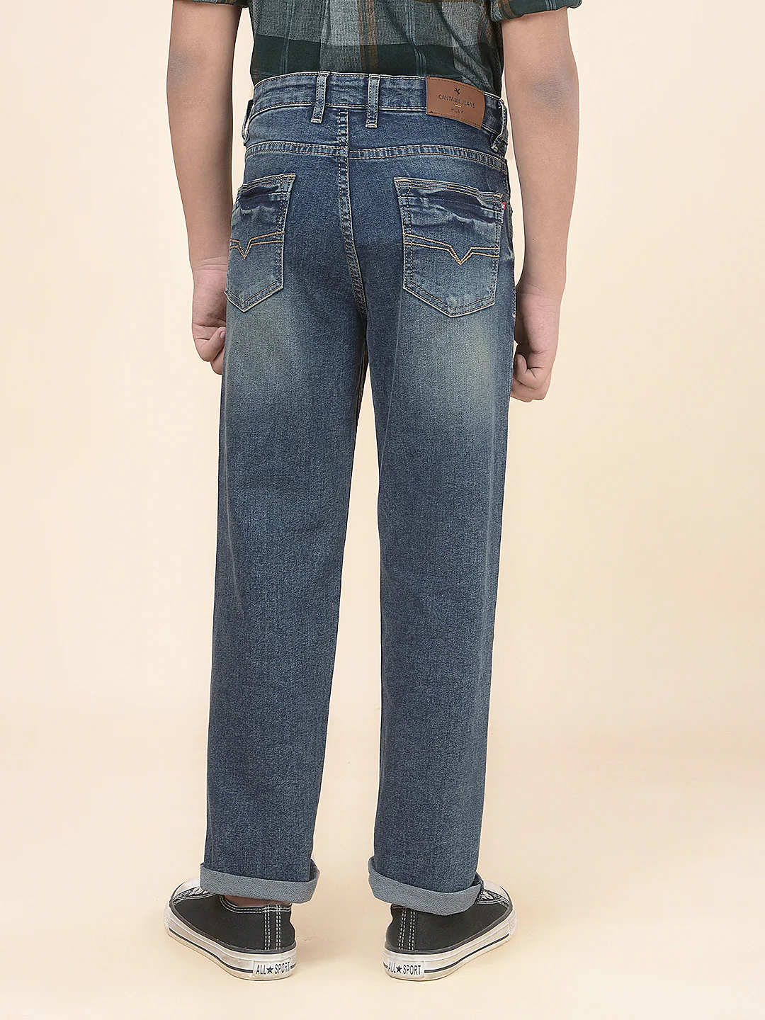 Casual Denim for Boys l Breathable & Soft with Color Fastness Regular Fit Poly Cotton Fabric Button Closure Solid Pattern - Image 7