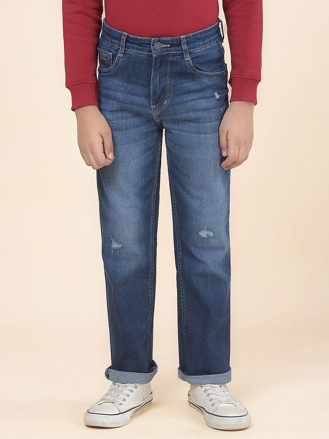 Casual Denim for Boys l Breathable & Soft with Color Fastness Regular Fit Poly Cotton Fabric Button Closure Solid Pattern - Image 4