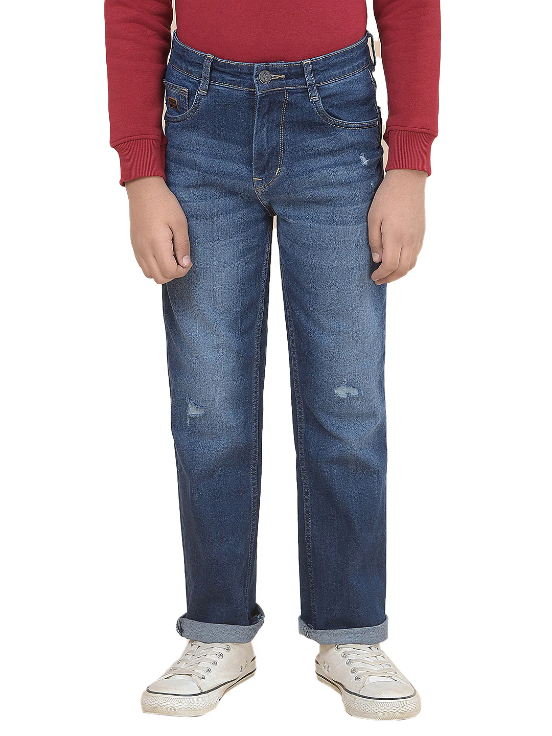 Casual Denim for Boys l Breathable & Soft with Color Fastness Regular Fit Poly Cotton Fabric Button Closure Solid Pattern - Image 9