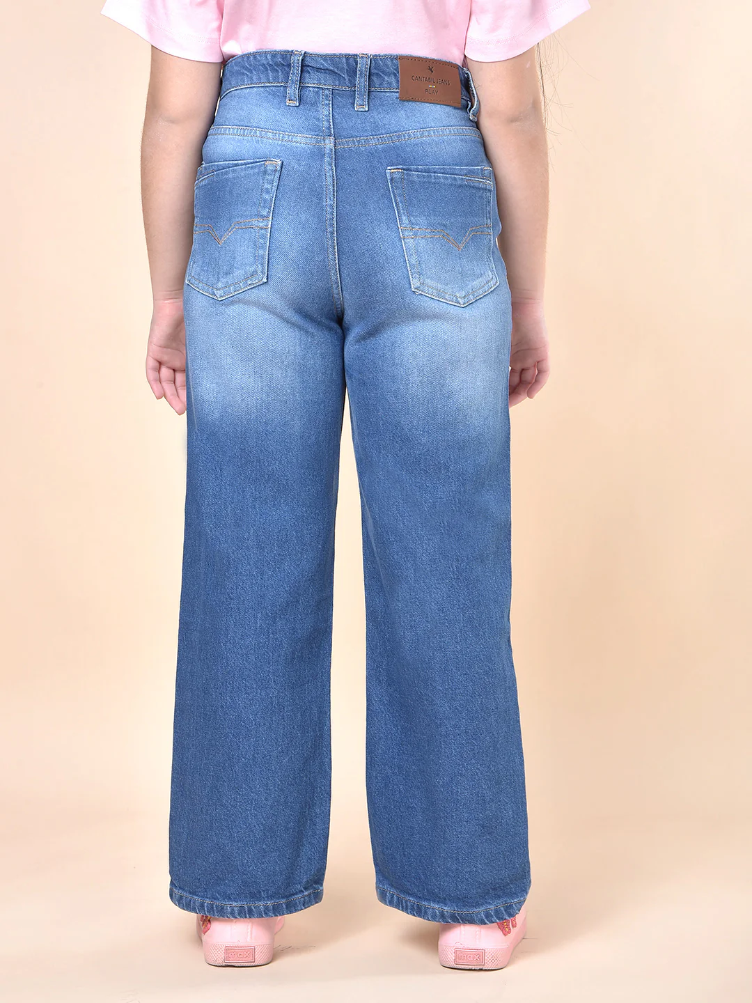Casual Denim for Girls | Breathable & Soft with Color Fastness Regular Fit Cotton Blend Fabric Button Closure Solid Pattern - Image 7