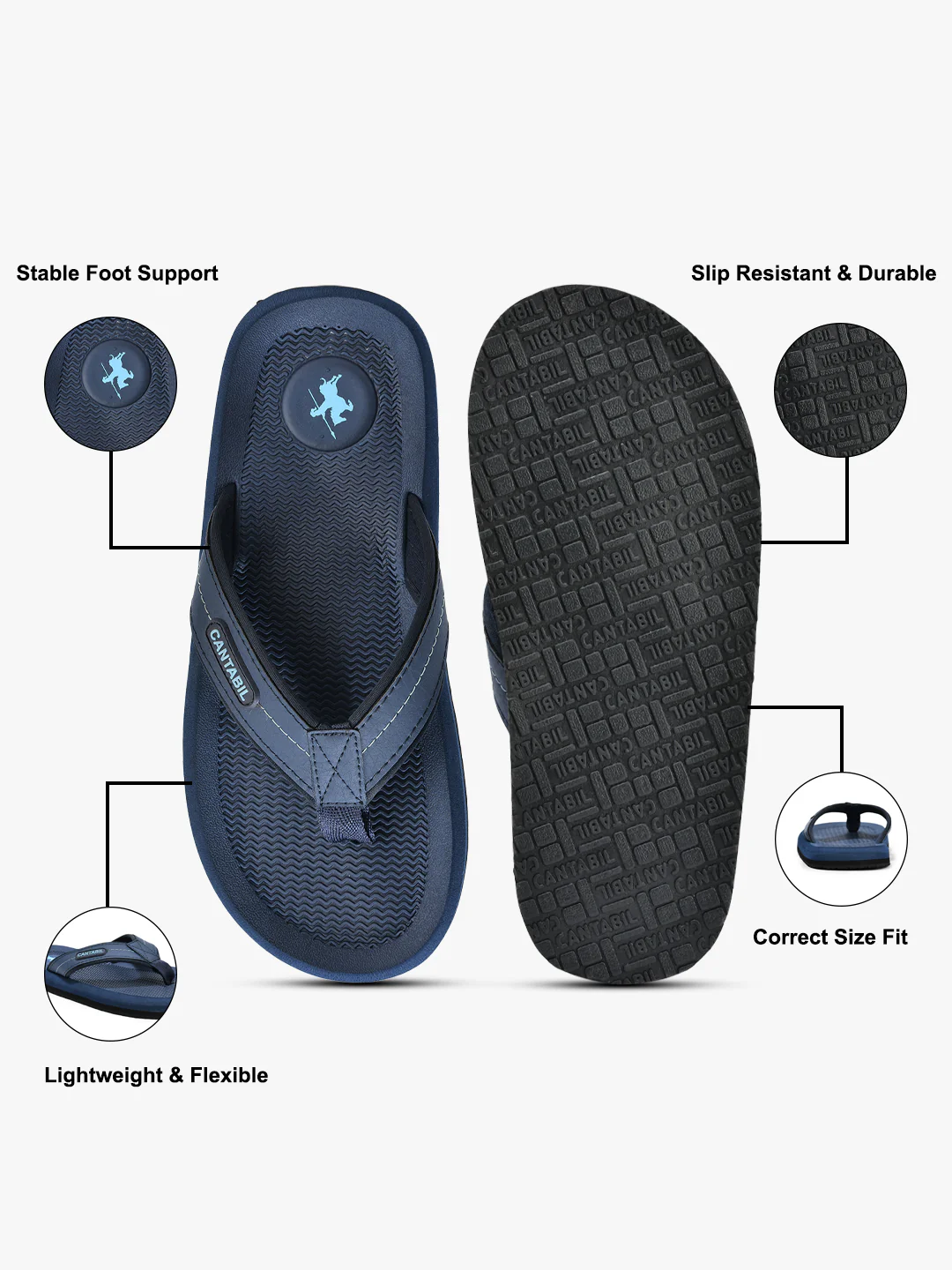 Casual Flip Flop for Men l Lightweight & Comfortable with Cushioned Insole EVA Upper Rubber Sole Slip on Closure - Image 7