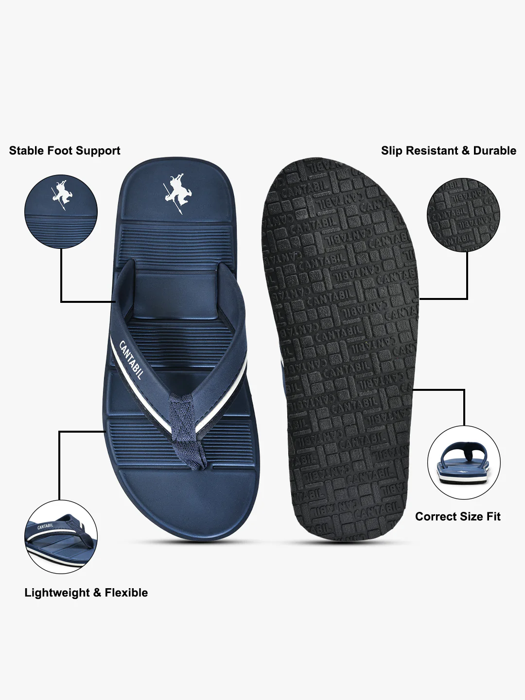 Casual Flip Flop for Men l Lightweight & Comfortable with Cushioned Insole EVA Upper Rubber Sole Slip on Closure - Image 7