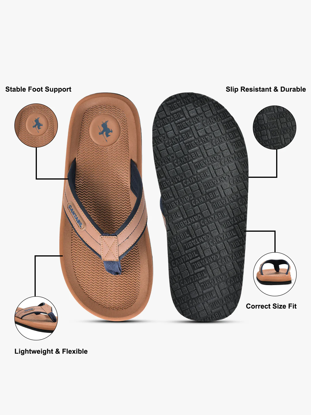 Casual Flip Flop for Men l Lightweight & Comfortable with Cushioned Insole EVA Upper Rubber Sole Slip on Closure - Image 7