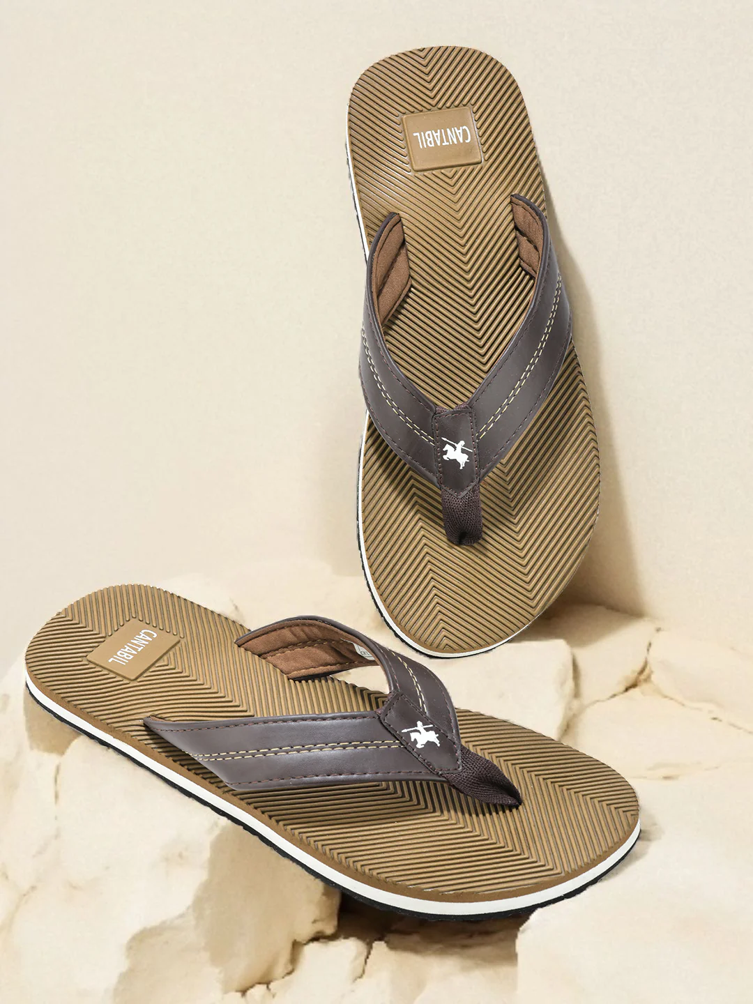 Casual Flip Flop for Men | Lightweight & Comfortable with Cushioned Insole PU Upper Rubber Sole Slip on Closure