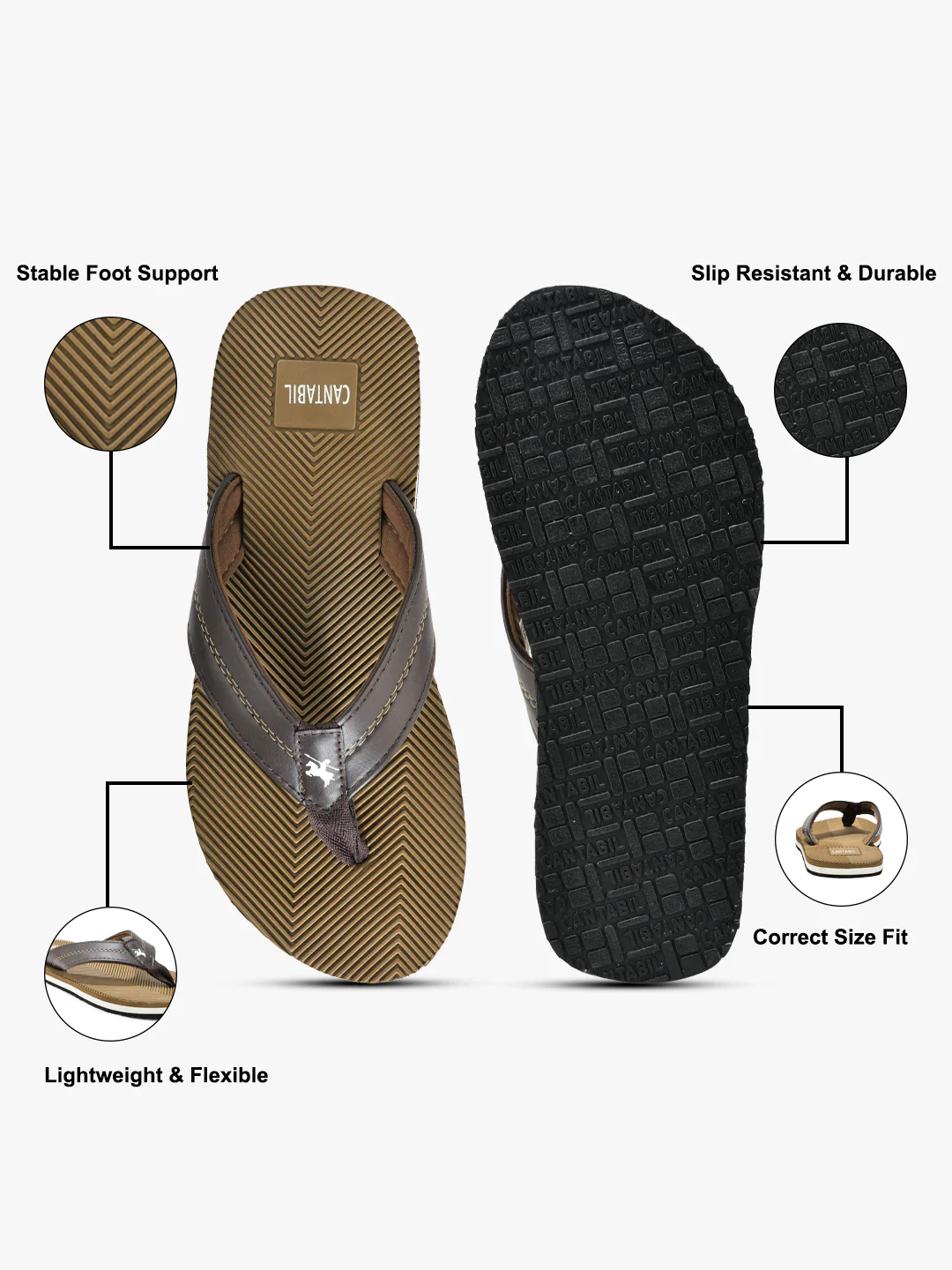 Casual Flip Flop for Men | Lightweight & Comfortable with Cushioned Insole PU Upper Rubber Sole Slip on Closure - Image 6