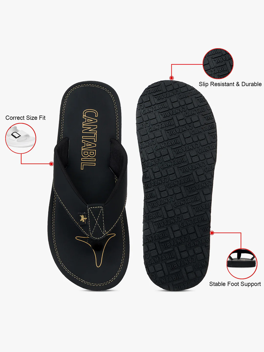 Casual Flip Flop for Men | Lightweight & Comfortable with Cushioned Insole PU Upper Rubber Sole Slip on Closure - Image 7