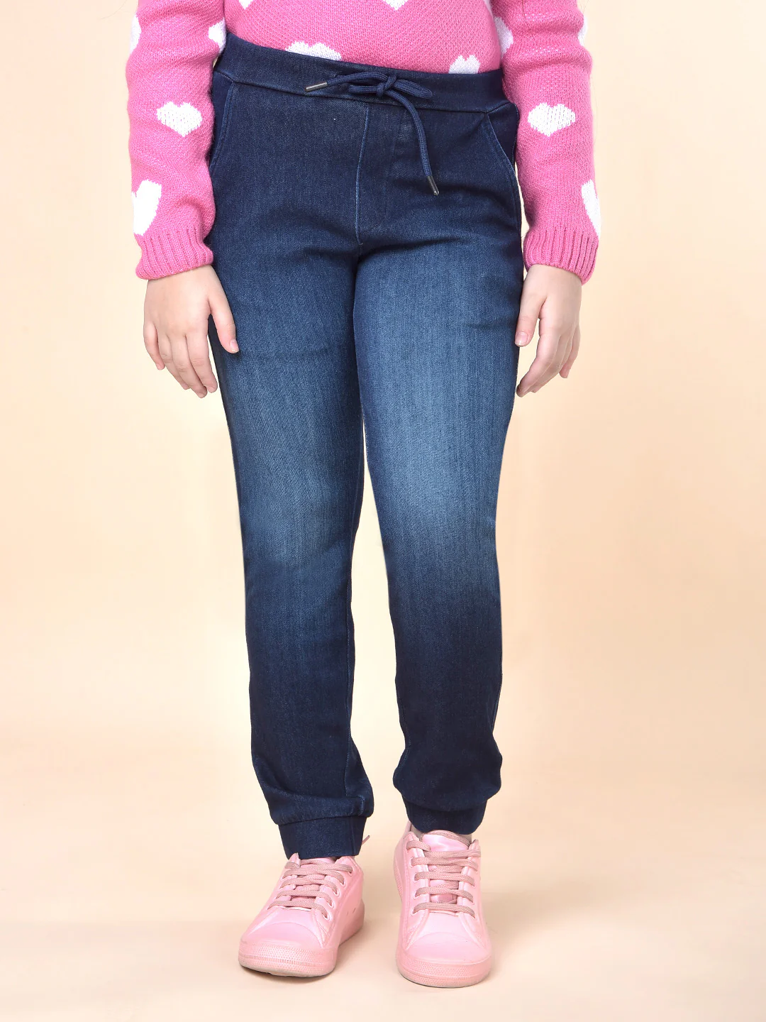 Casual Jogger for Girls | Breathable & Soft with Color Fastness Regular Fit Cotton Blend Fabric Drawstring Closure Solid Pattern - Image 4