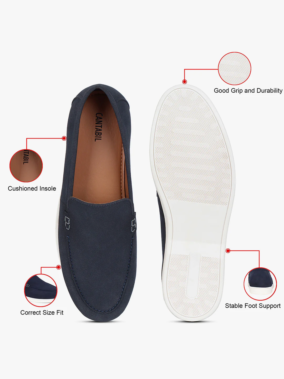 Casual Loafers Shoes for Men | Lightweight & Comfortable with Cushioned Insole PU Upper TPR Sole Lace-Up on Closure - Image 7