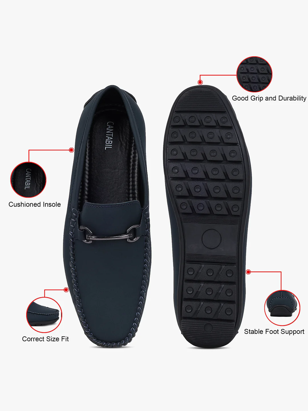 Casual Loafers Shoes for Men | Lightweight & Comfortable with Cushioned Insole PU Upper TPR Sole Slip On on Closure - Image 7