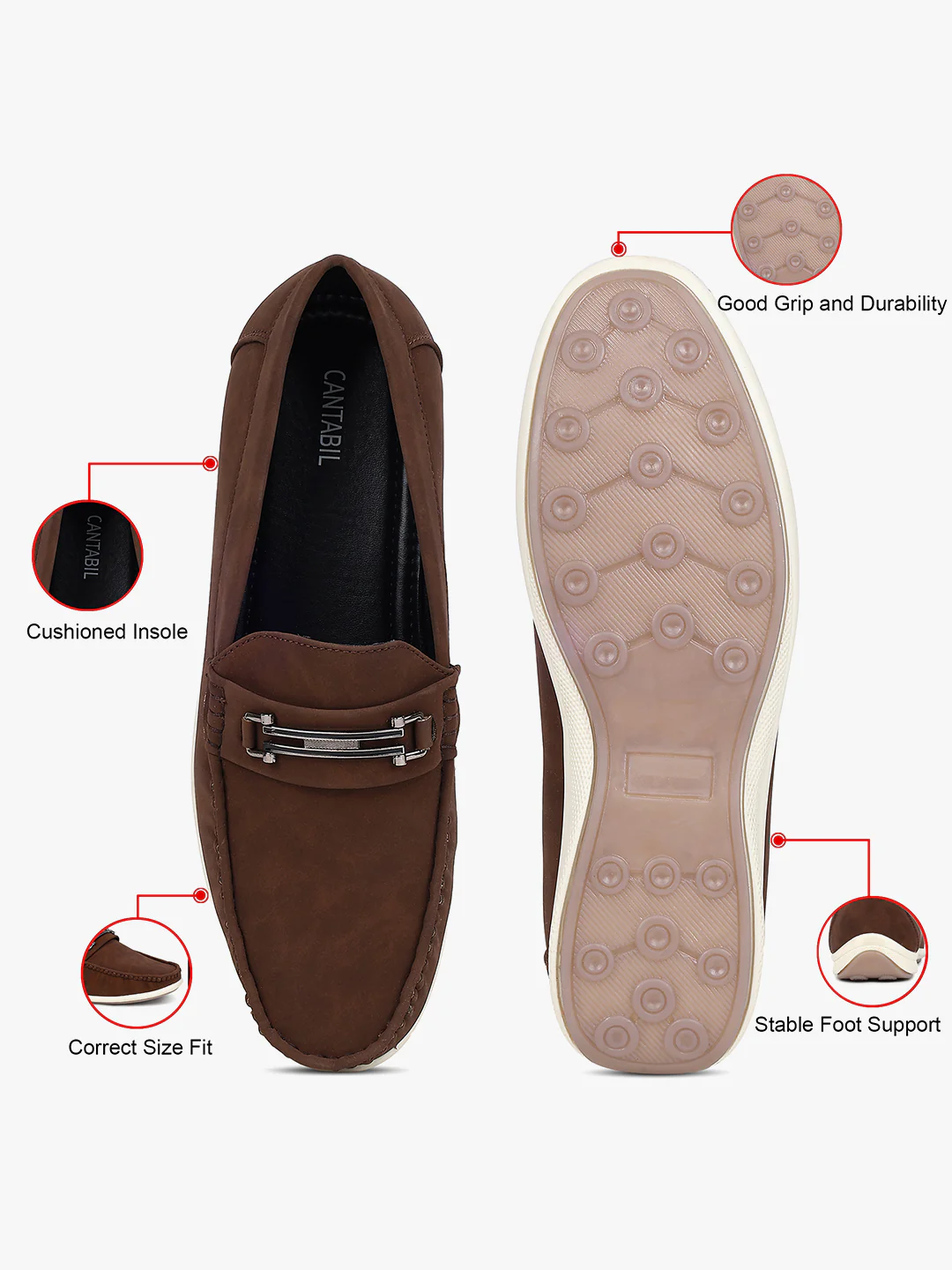 Casual Loafers Shoes for Men | Lightweight & Comfortable with Cushioned Insole PU Upper TPR Sole Slip On on Closure - Image 7