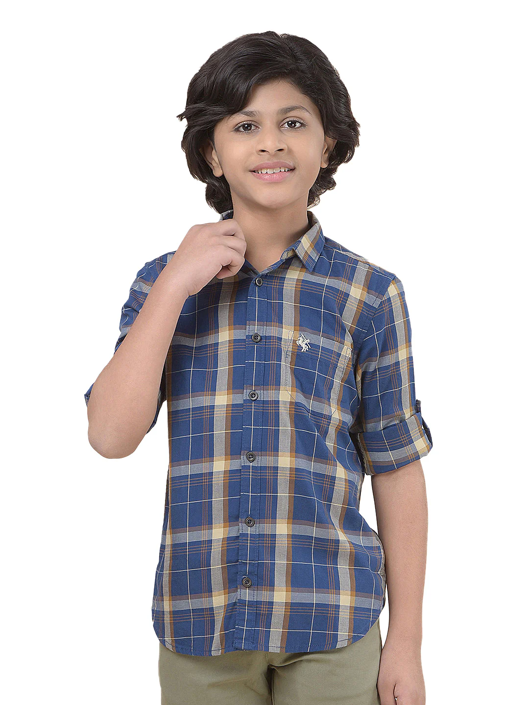 Casual Shirt for Boys l Breathable & Soft with Color Fastness Regular Fit Spread Collar Cotton Fabric Checkered Pattern - Image 9