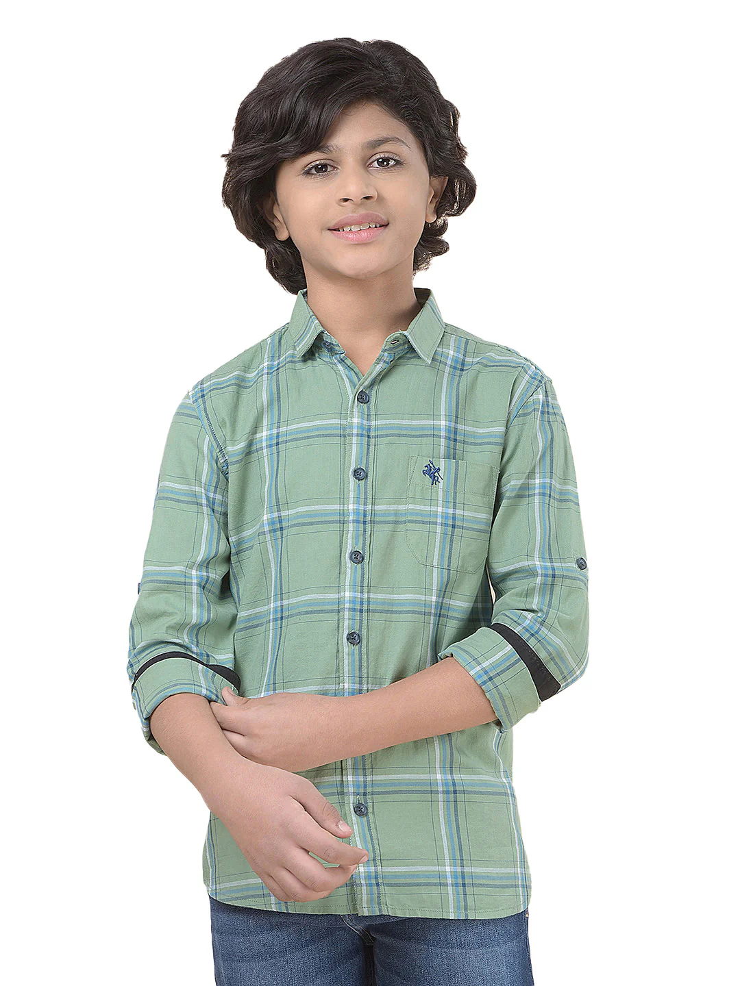 Casual Shirt for Boys l Breathable & Soft with Color Fastness Regular Fit Spread Collar Cotton Fabric Checkered Pattern - Image 9