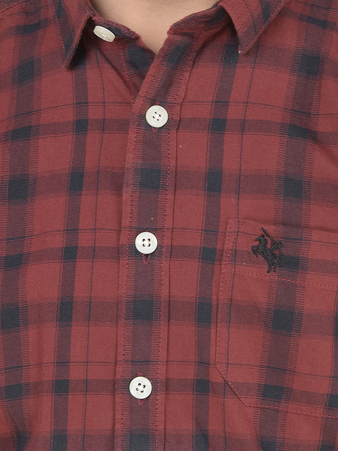 Casual Shirt for Boys l Breathable & Soft with Color Fastness Regular Fit Spread Collar Cotton Fabric Checkered Pattern - Image 5