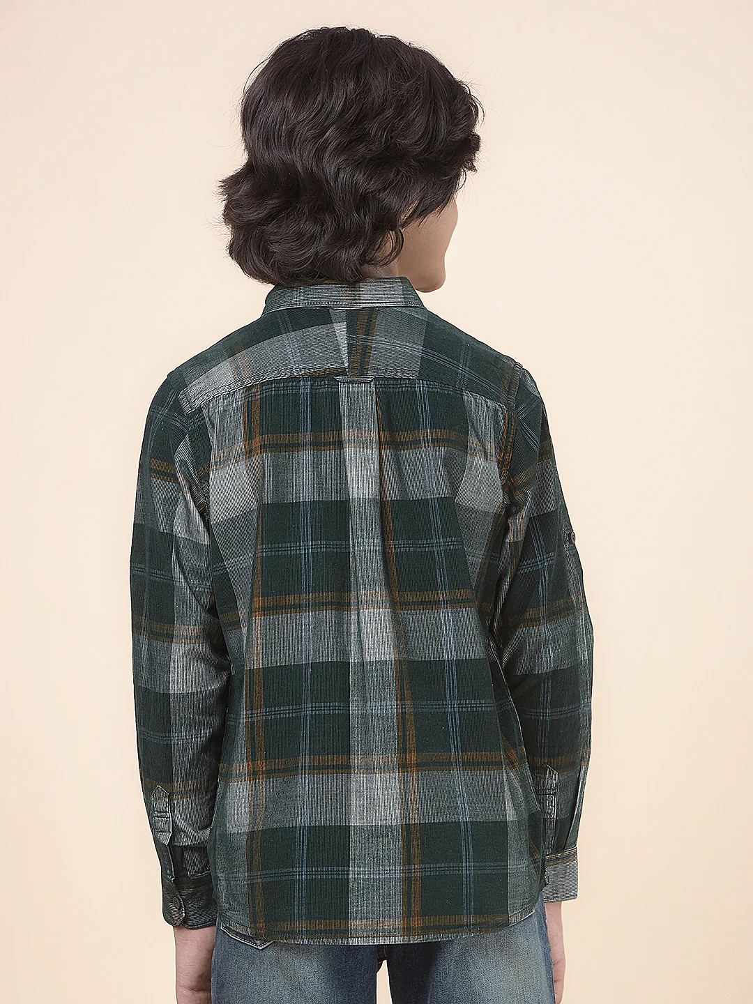 Casual Shirt for Boys l Breathable & Soft with Color Fastness Regular Fit Spread Collar Cotton Fabric Checkered Pattern - Image 4