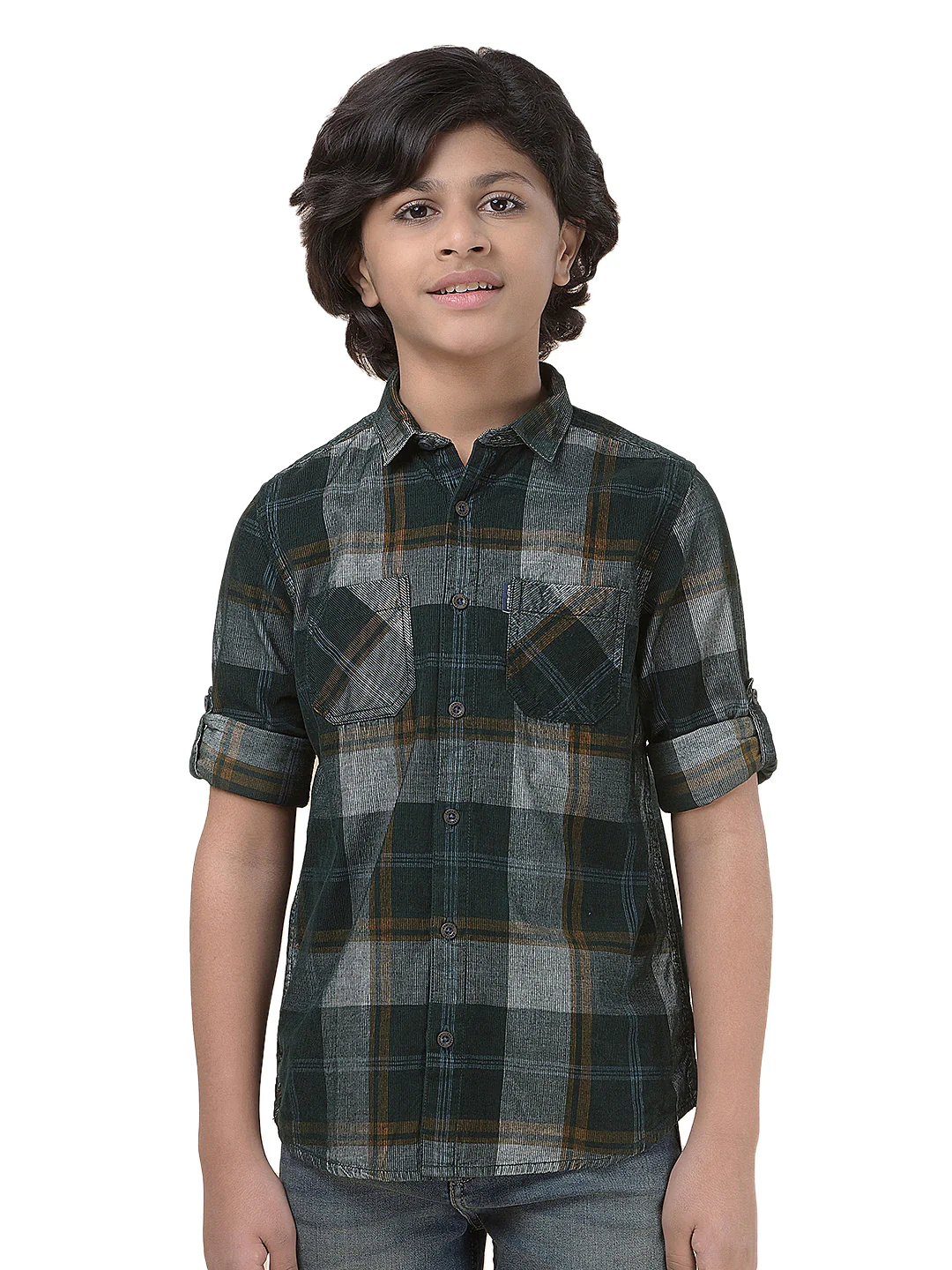 Casual Shirt for Boys l Breathable & Soft with Color Fastness Regular Fit Spread Collar Cotton Fabric Checkered Pattern - Image 7