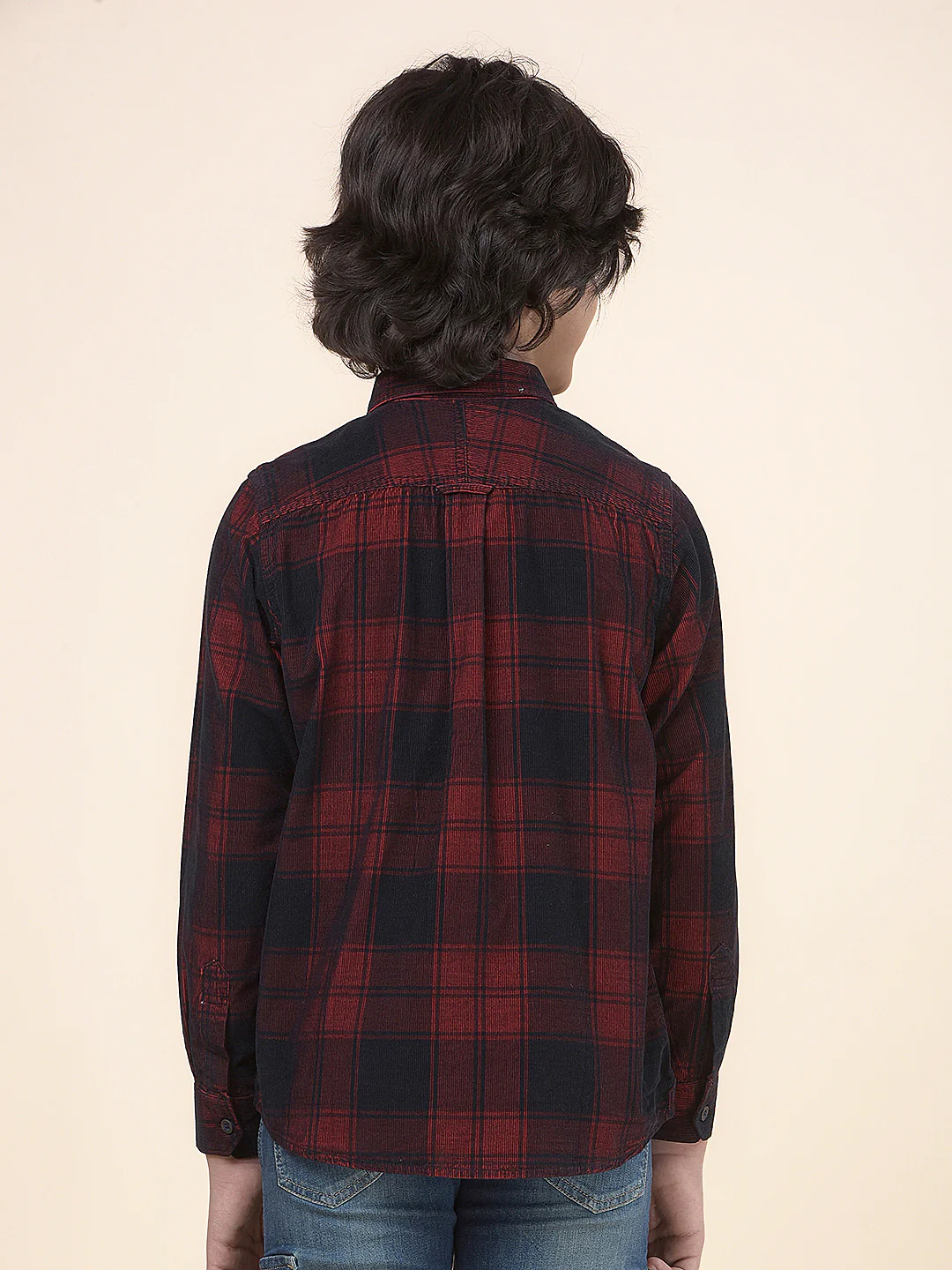 Casual Shirt for Boys l Breathable & Soft with Color Fastness Regular Fit Spread Collar Cotton Fabric Checkered Pattern - Image 4