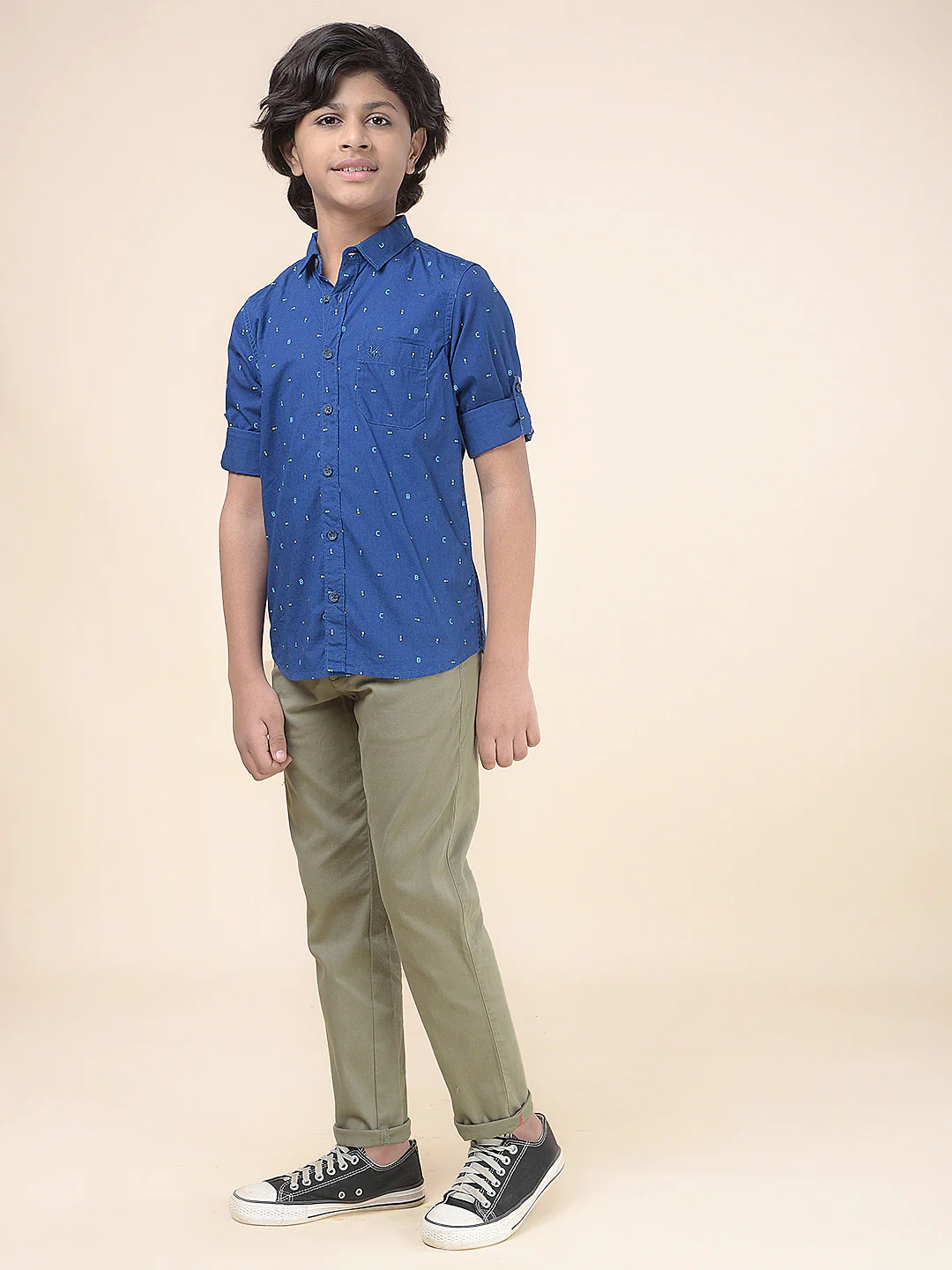 Casual Shirt for Boys l Breathable & Soft with Color Fastness Regular Fit Spread Collar Cotton Fabric Printed Pattern - Image 2