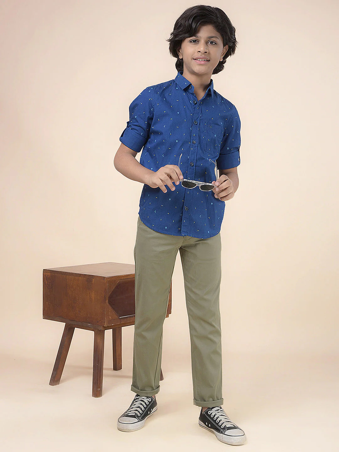 Casual Shirt for Boys l Breathable & Soft with Color Fastness Regular Fit Spread Collar Cotton Fabric Printed Pattern - Image 3