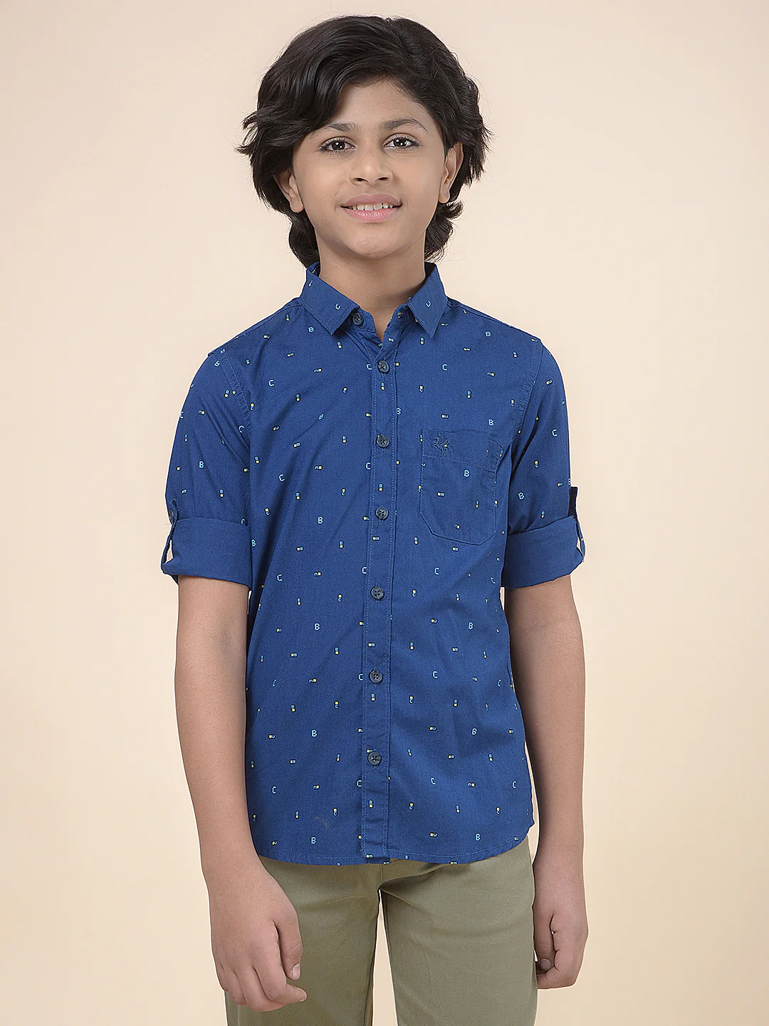 Casual Shirt for Boys l Breathable & Soft with Color Fastness Regular Fit Spread Collar Cotton Fabric Printed Pattern - Image 5