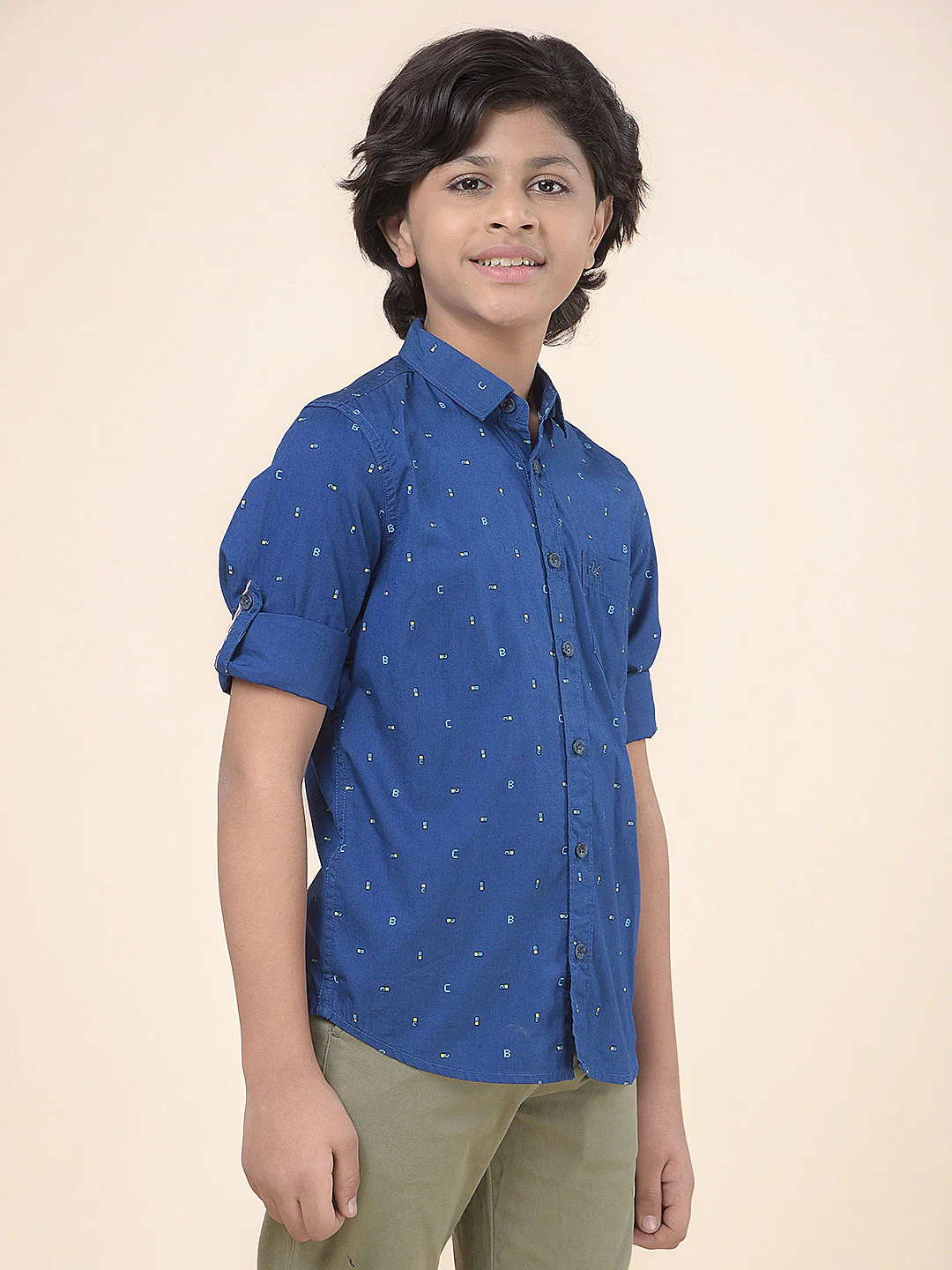 Casual Shirt for Boys l Breathable & Soft with Color Fastness Regular Fit Spread Collar Cotton Fabric Printed Pattern - Image 7