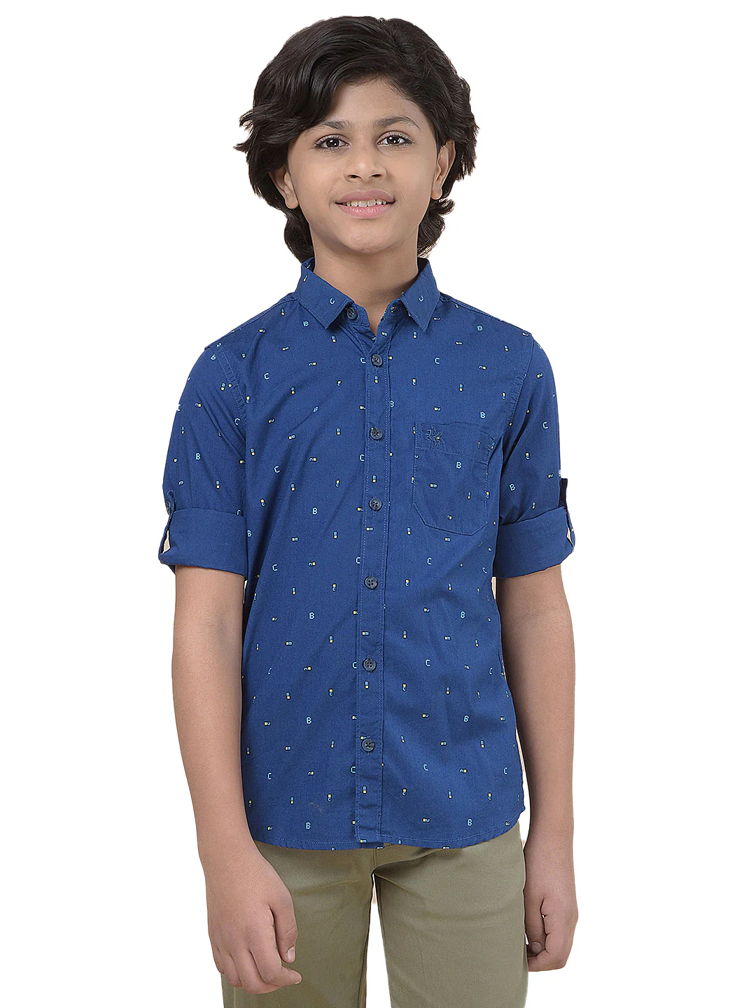 Casual Shirt for Boys l Breathable & Soft with Color Fastness Regular Fit Spread Collar Cotton Fabric Printed Pattern - Image 9