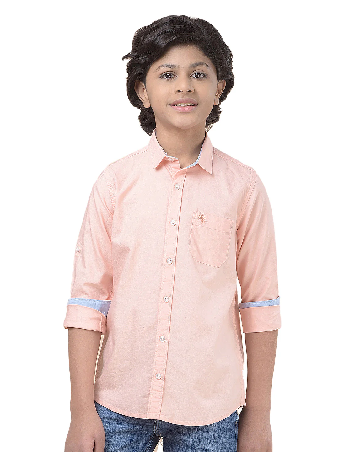 Casual Shirt for Boys l Breathable & Soft with Color Fastness Regular Fit Spread Collar Cotton Fabric Self Design Pattern - Image 9