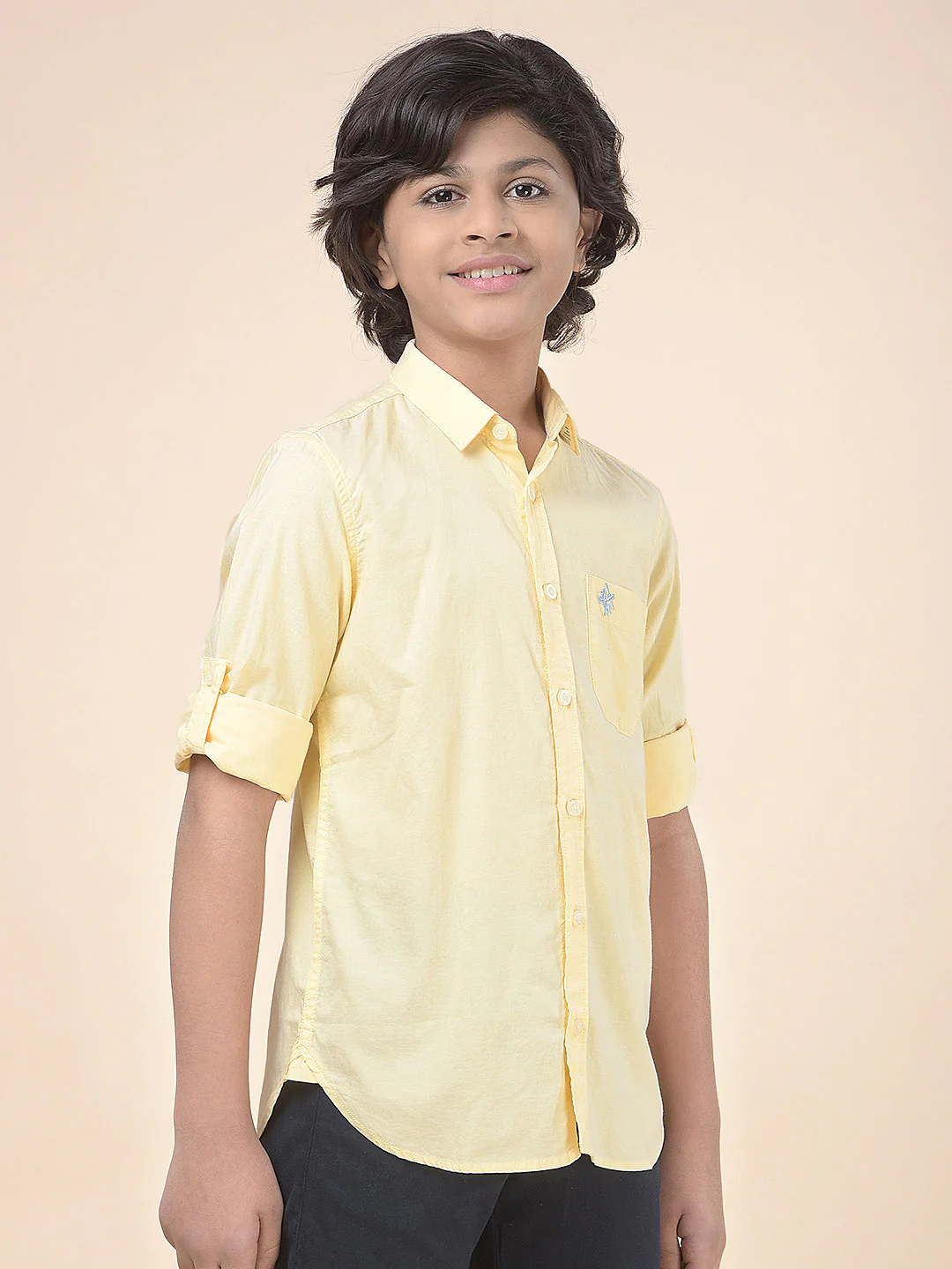 Casual Shirt for Boys l Breathable & Soft with Color Fastness Regular Fit Spread Collar Cotton Fabric Solid Pattern - Image 6