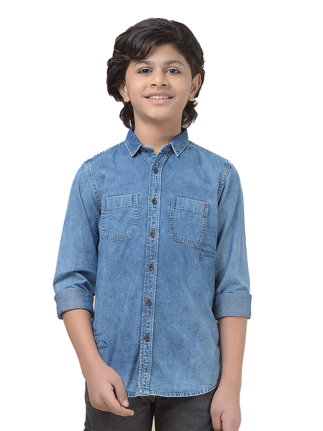 Casual Shirt for Boys l Breathable & Soft with Color Fastness Regular Fit Spread Collar Cotton Fabric Solid Pattern - Image 9