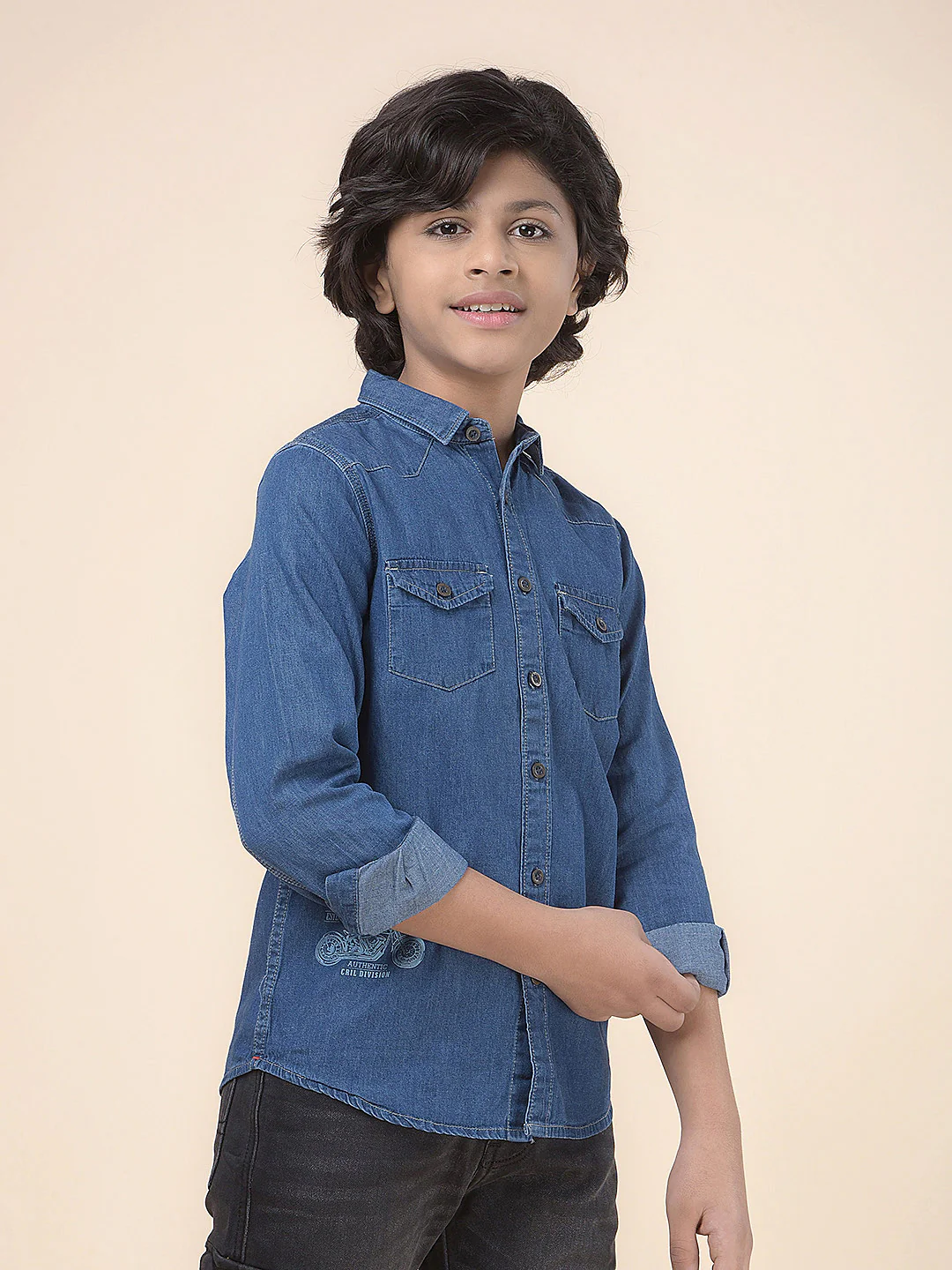 Casual Shirt for Boys l Breathable & Soft with Color Fastness Regular Fit Spread Collar Cotton Fabric Solid Pattern - Image 6