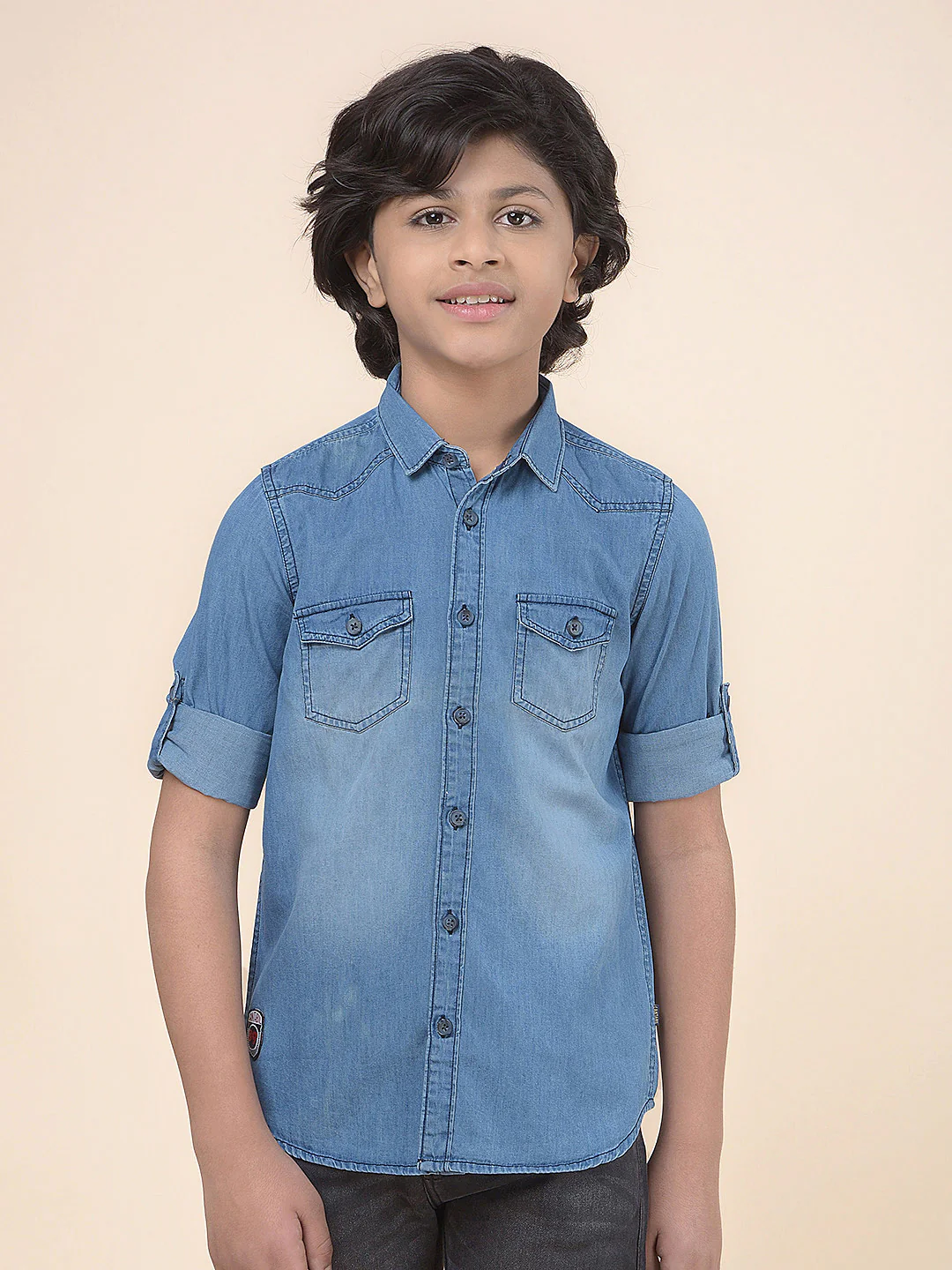Casual Shirt for Boys l Breathable & Soft with Color Fastness Regular Fit Spread Collar Cotton Fabric Solid Pattern - Image 5