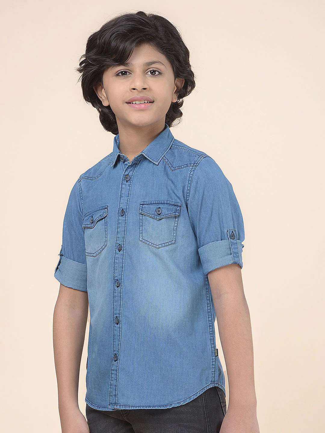 Casual Shirt for Boys l Breathable & Soft with Color Fastness Regular Fit Spread Collar Cotton Fabric Solid Pattern - Image 6