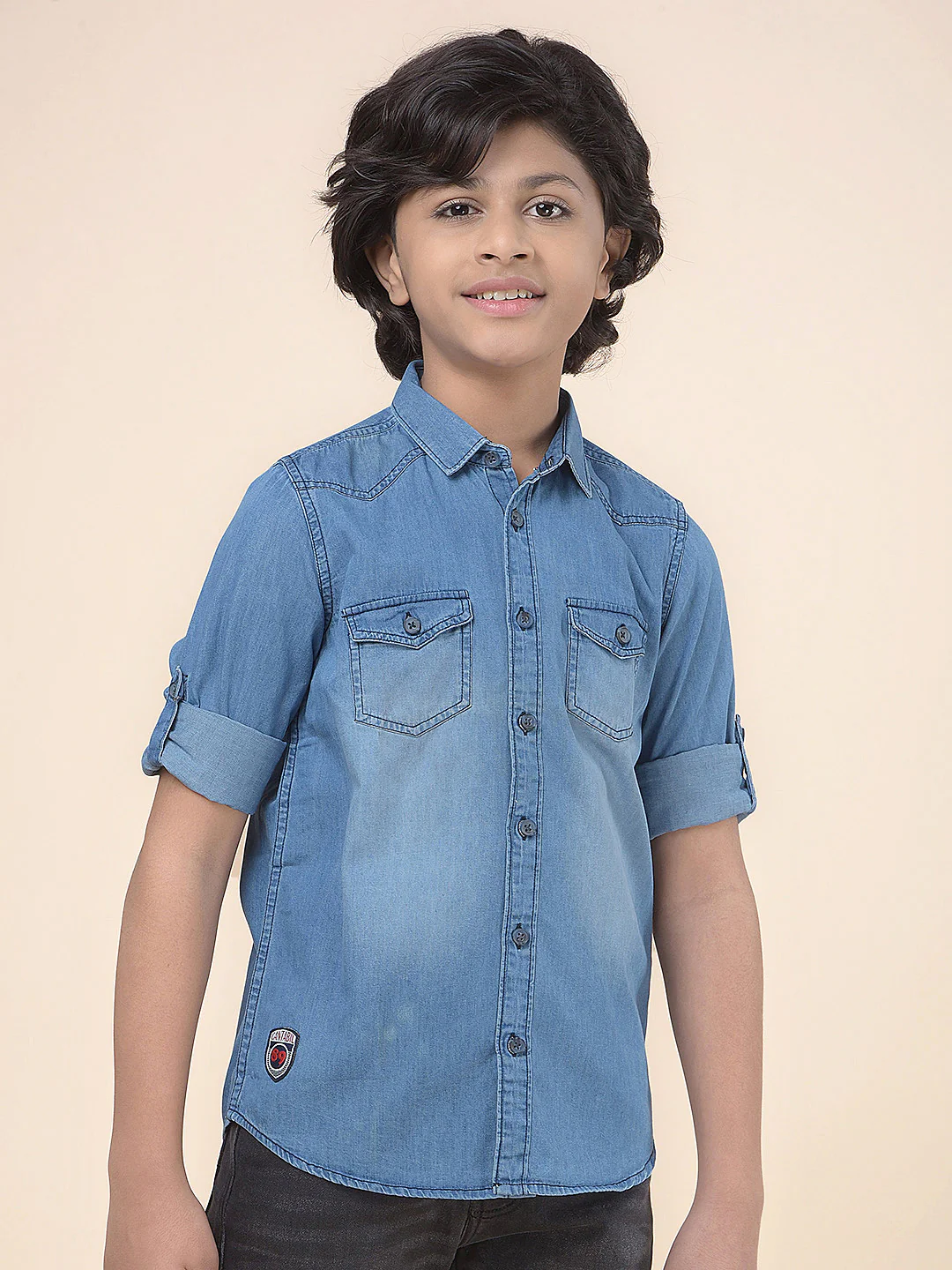 Casual Shirt for Boys l Breathable & Soft with Color Fastness Regular Fit Spread Collar Cotton Fabric Solid Pattern - Image 7