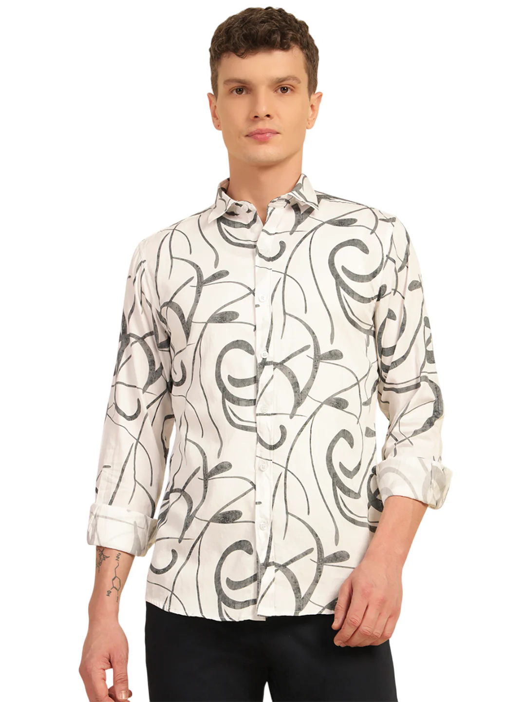 Casual Shirt for Men | Breathable & Soft with Color Fastness Regular Fit Cotton Fabric Printed Pattern - Image 2
