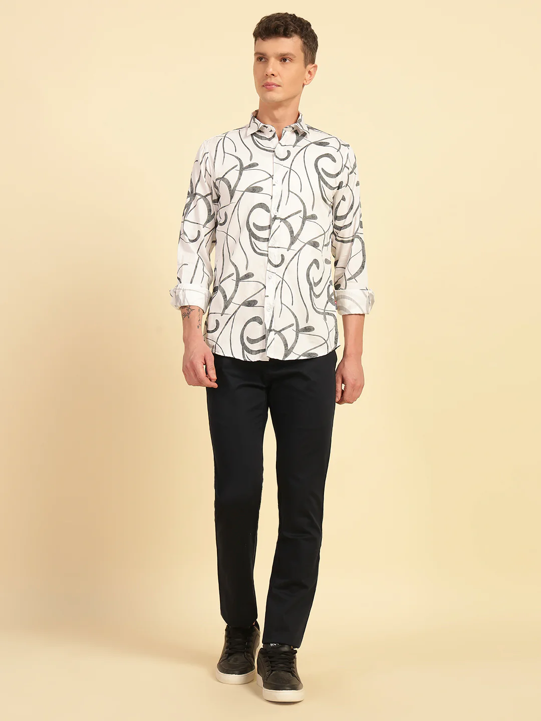 Casual Shirt for Men | Breathable & Soft with Color Fastness Regular Fit Cotton Fabric Printed Pattern - Image 6