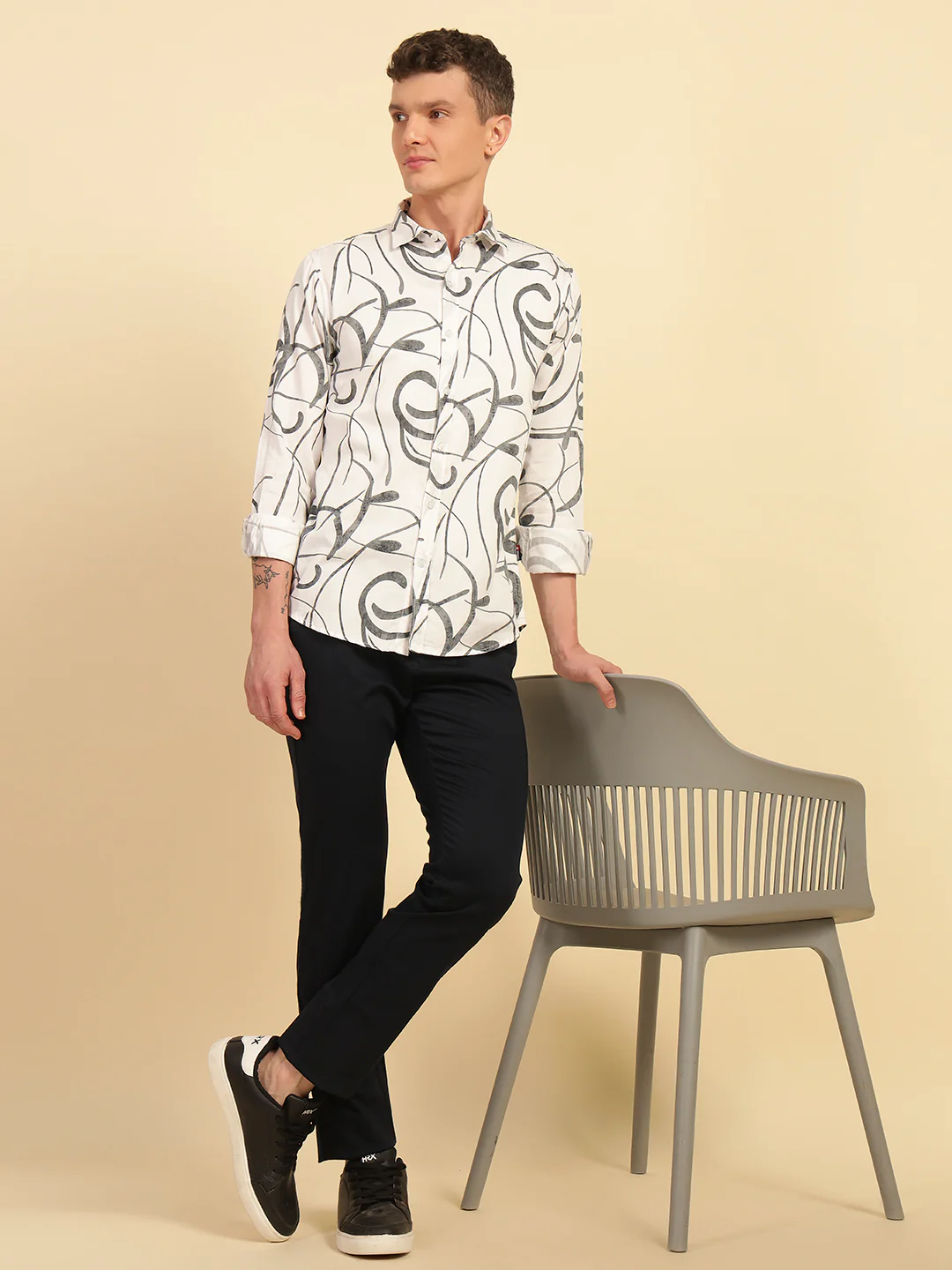 Casual Shirt for Men | Breathable & Soft with Color Fastness Regular Fit Cotton Fabric Printed Pattern - Image 9