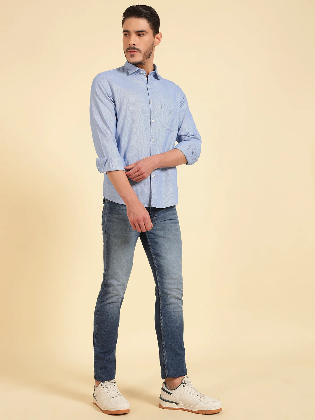Casual Shirt for Men | Breathable & Soft with Color Fastness Regular Fit Cotton Fabric Self Design Pattern - Image 6