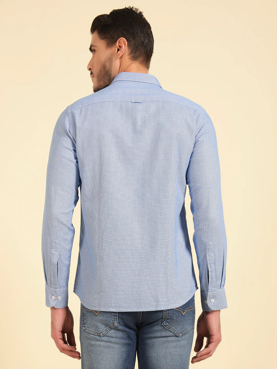 Casual Shirt for Men | Breathable & Soft with Color Fastness Regular Fit Cotton Fabric Self Design Pattern - Image 8
