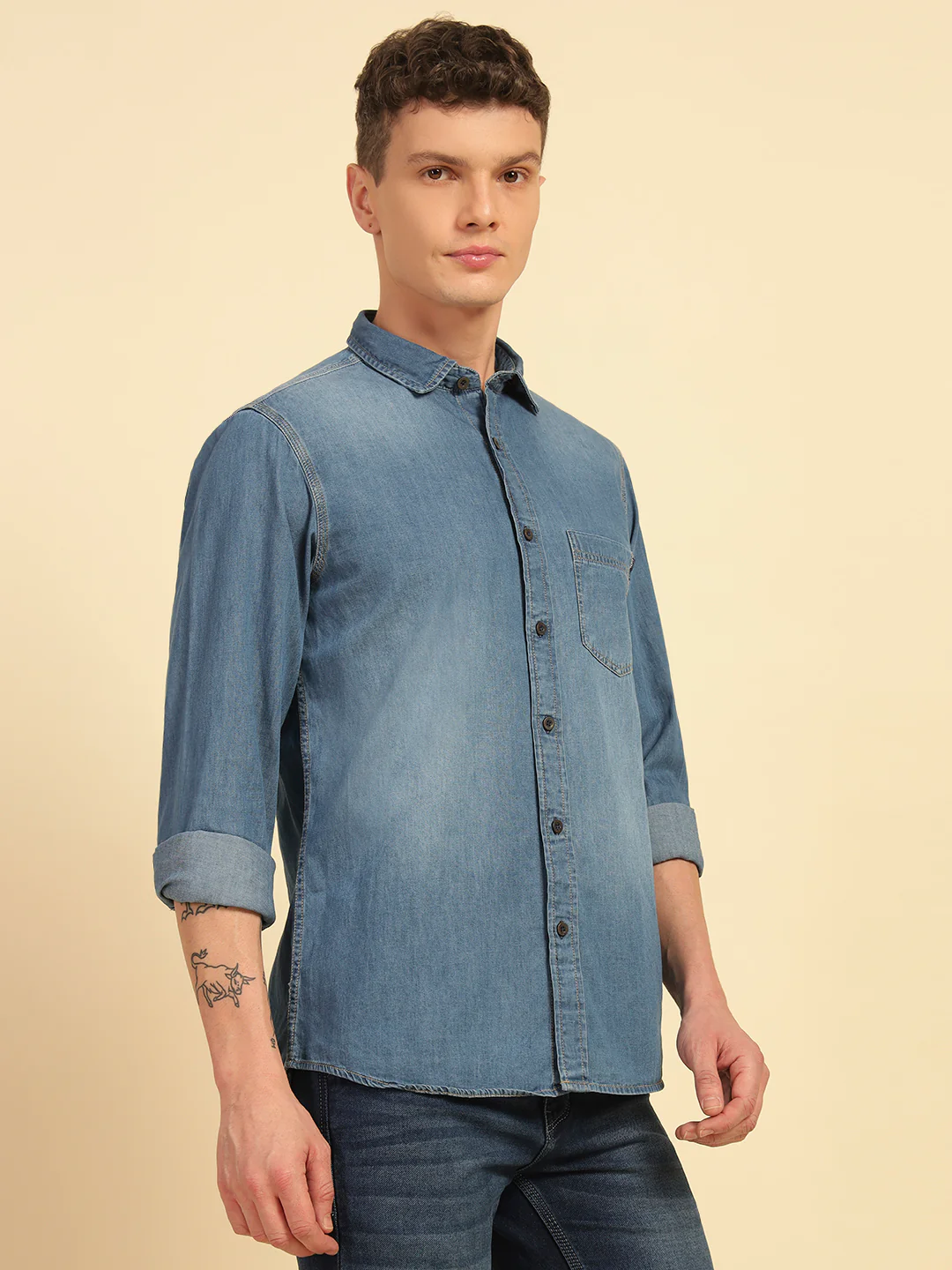 Casual Shirt for Men | Breathable & Soft with Color Fastness Regular Fit Cotton Fabric Solid Pattern - Image 6