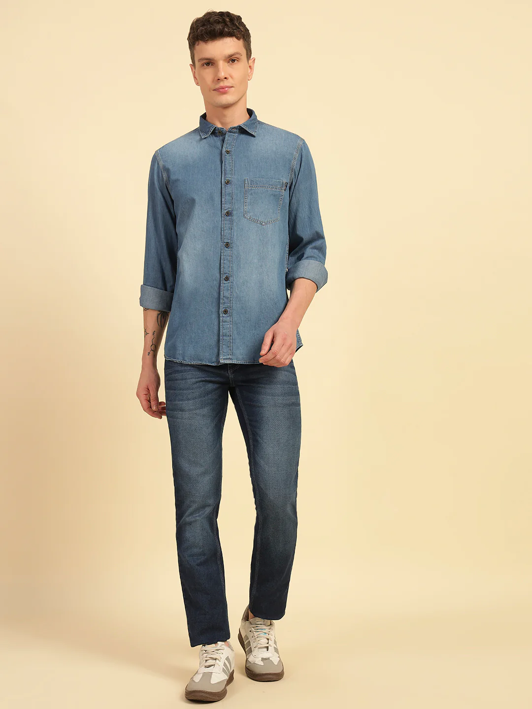 Casual Shirt for Men | Breathable & Soft with Color Fastness Regular Fit Cotton Fabric Solid Pattern - Image 7