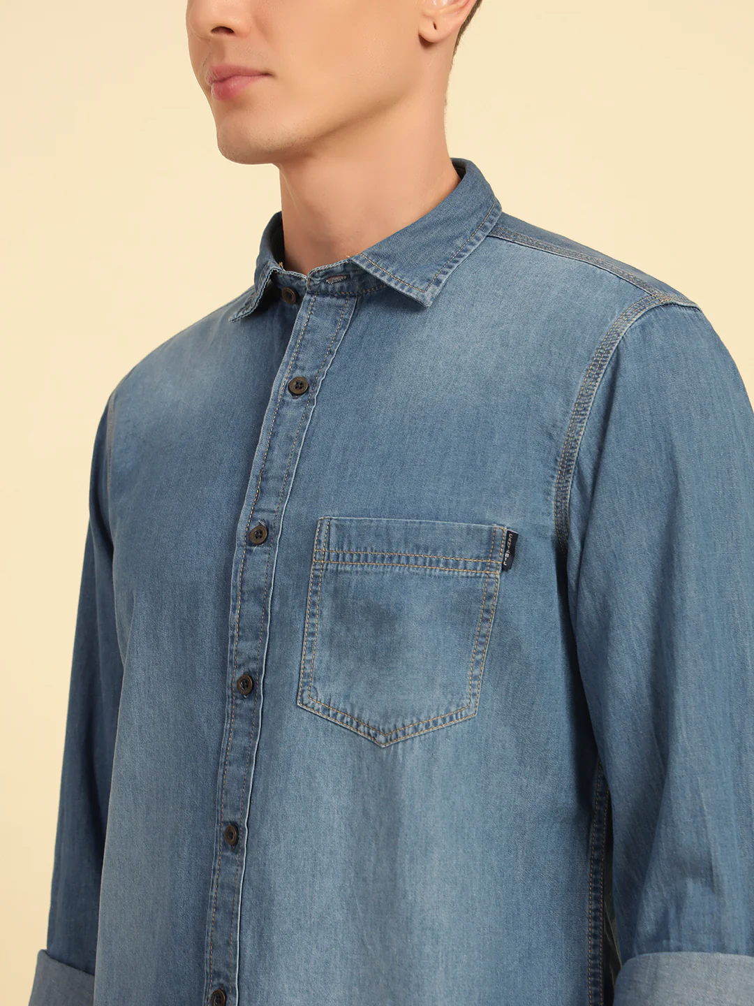 Casual Shirt for Men | Breathable & Soft with Color Fastness Regular Fit Cotton Fabric Solid Pattern - Image 8