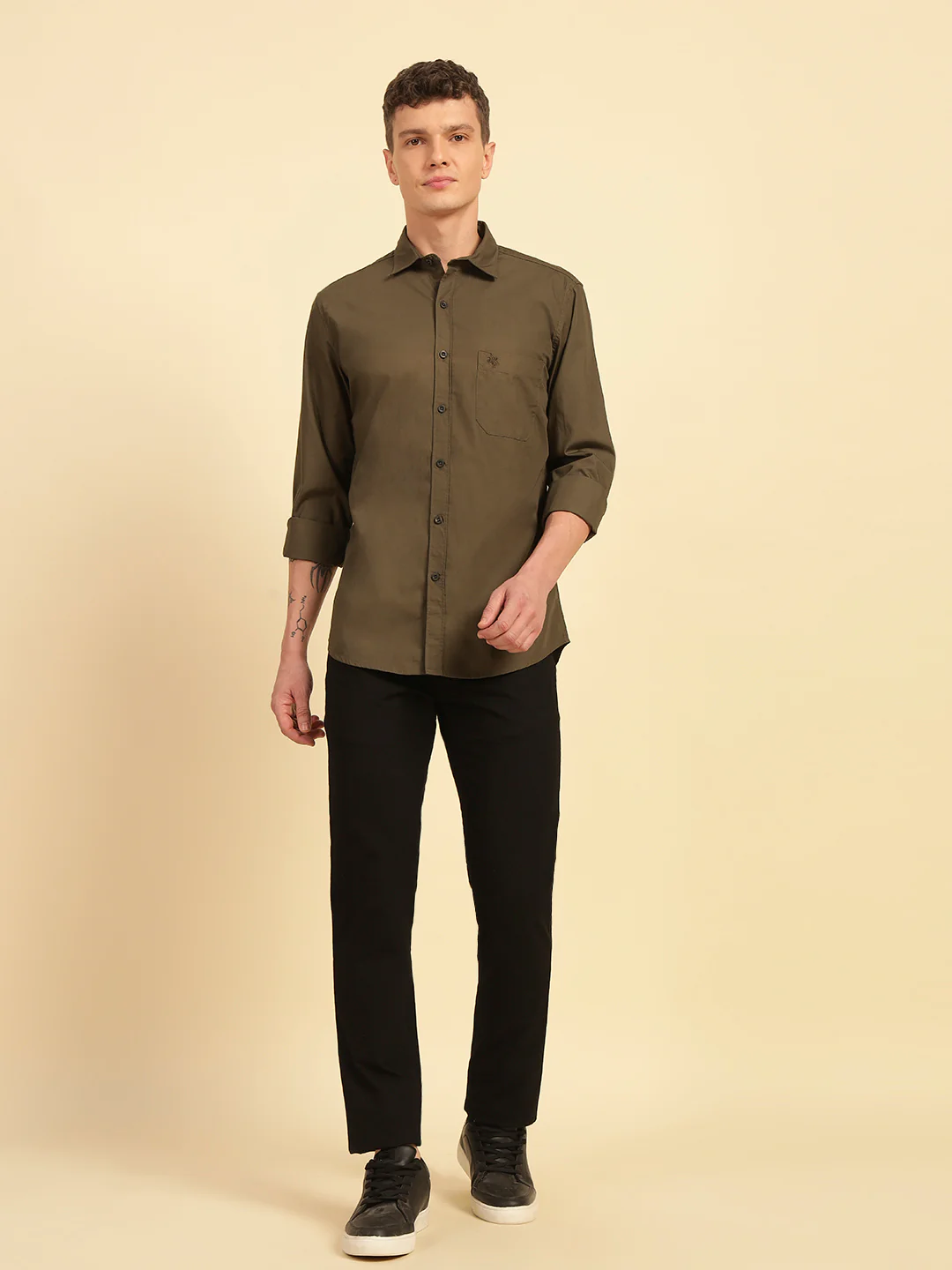 Casual Shirt for Men | Breathable & Soft with Color Fastness Regular Fit Cotton Fabric Solid Pattern - Image 6