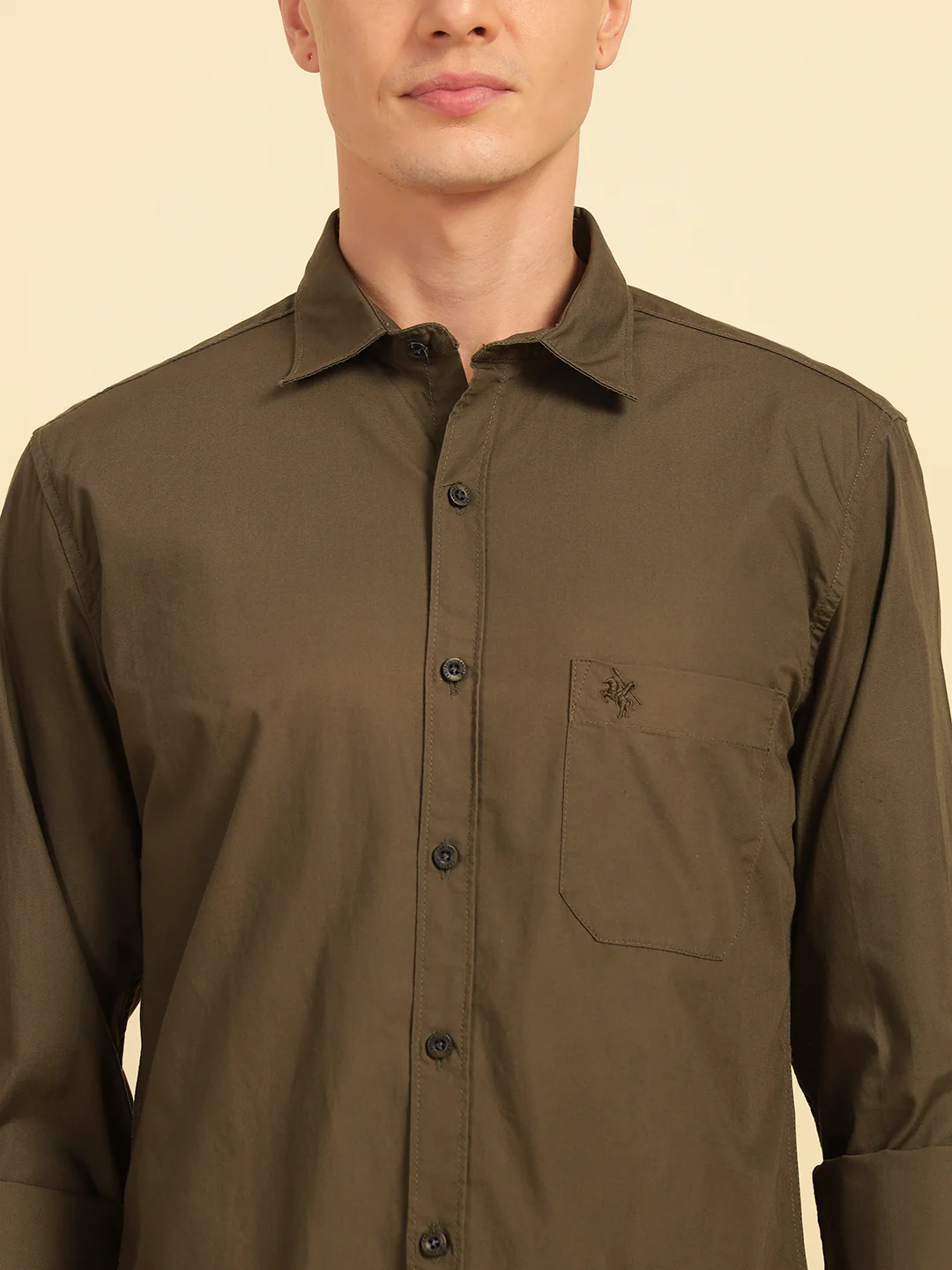 Casual Shirt for Men | Breathable & Soft with Color Fastness Regular Fit Cotton Fabric Solid Pattern - Image 7