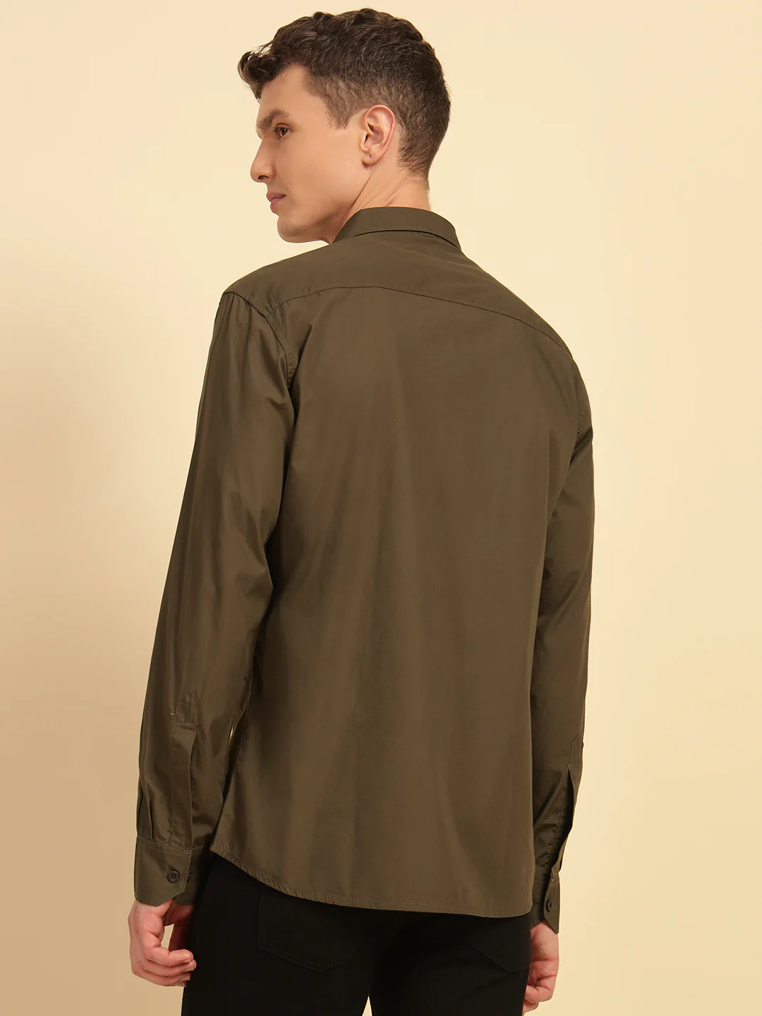 Casual Shirt for Men | Breathable & Soft with Color Fastness Regular Fit Cotton Fabric Solid Pattern - Image 8