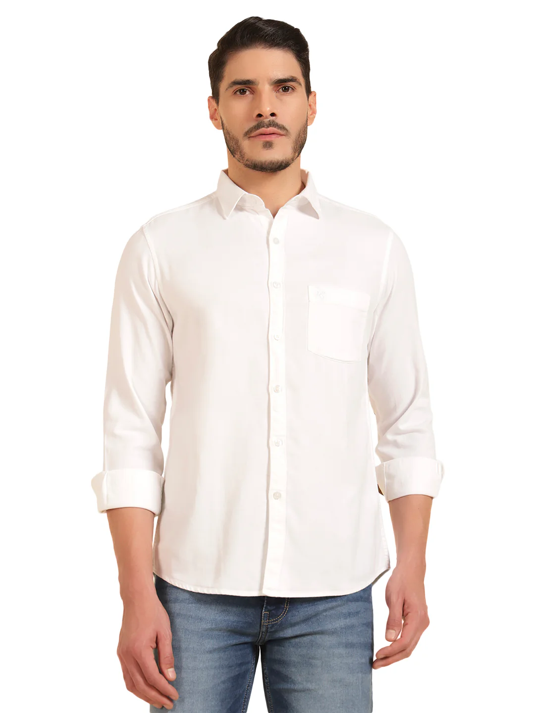 Casual Shirt for Men | Breathable & Soft with Color Fastness Regular Fit Cotton Fabric Solid Pattern - Image 2